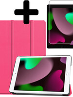 LUQ LUQ iPad 10.2 2021 hoesje roze met screenprotector
