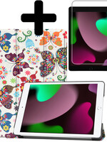 LUQ LUQ iPad 10.2 2021 hoesje vlinder met screenprotector