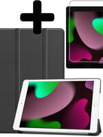 LUQ LUQ iPad 10.2 2021 hoesje zwart met screenprotector