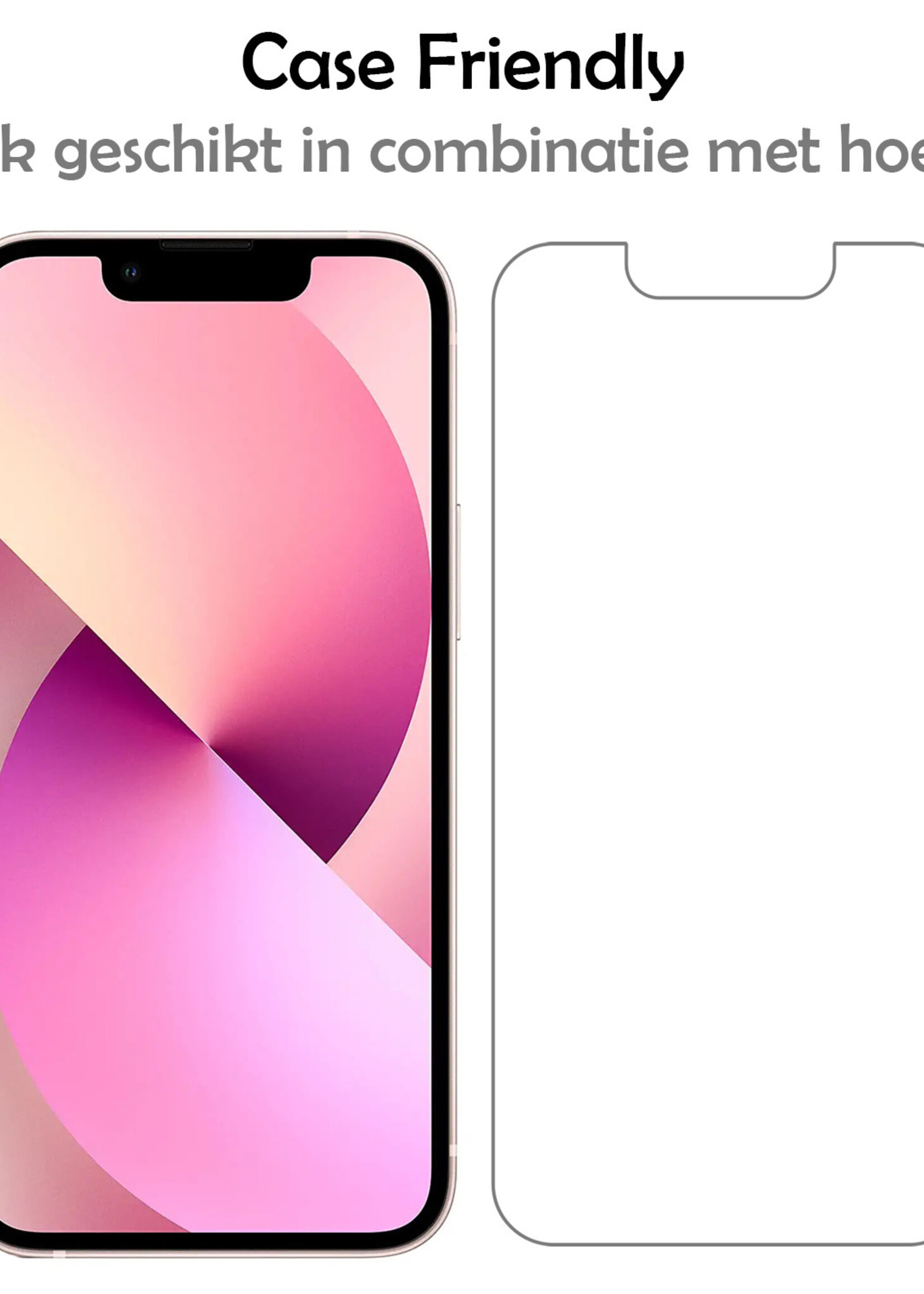 LUQ Hoesje Geschikt voor iPhone 13 Mini Hoesje Siliconen Case Met Screenprotector - Hoes Geschikt voor iPhone 13 Mini Hoes Siliconen - Zwart