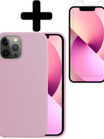 LUQ LUQ iPhone 13 Pro Hoesje Siliconen Met Screenprotector - Lila