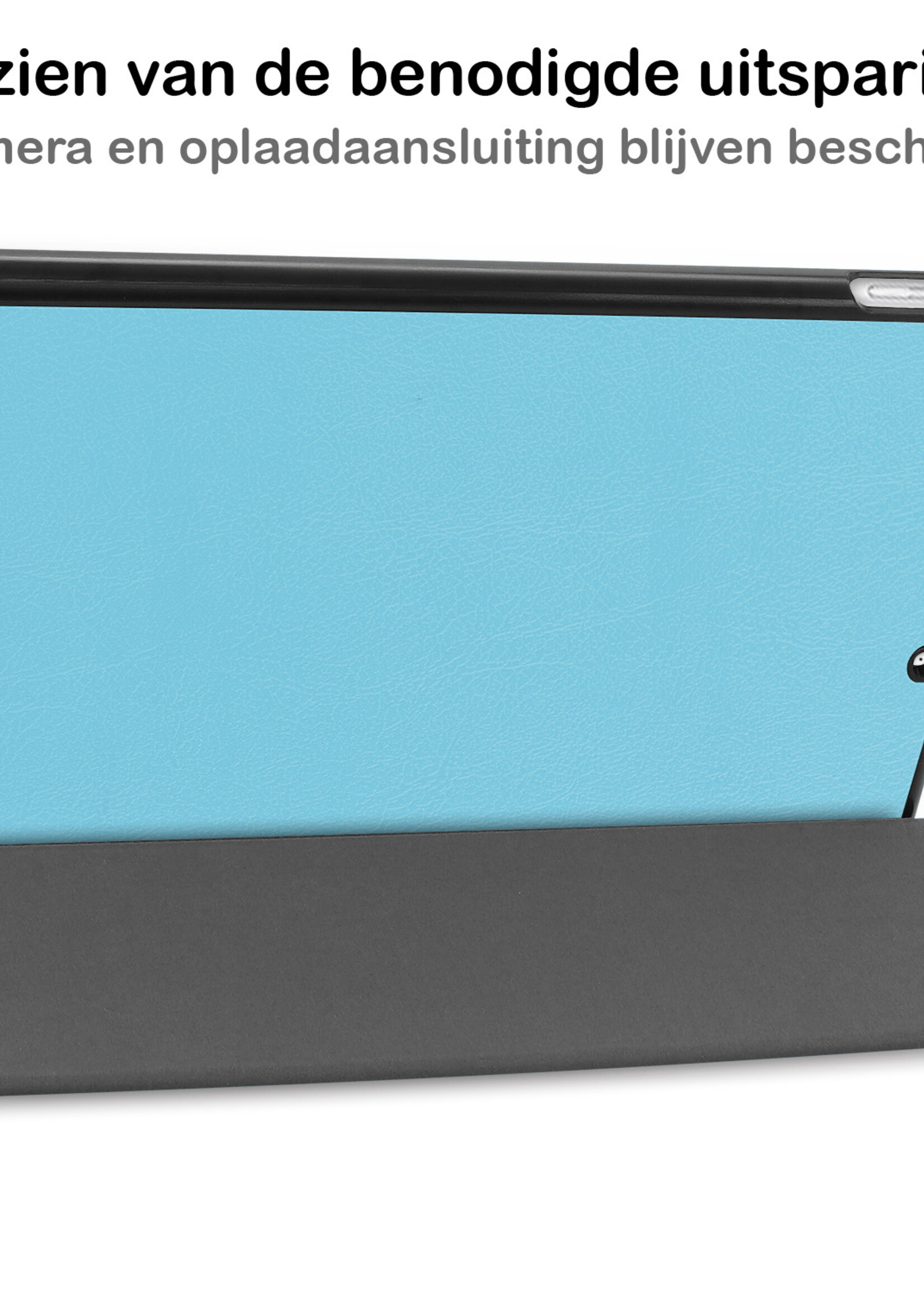 LUQ Hoes Geschikt voor iPad 10.2 2021 Hoes Luxe Hoesje Book Case - Hoesje Geschikt voor iPad 9 Hoes Cover - Lichtblauw