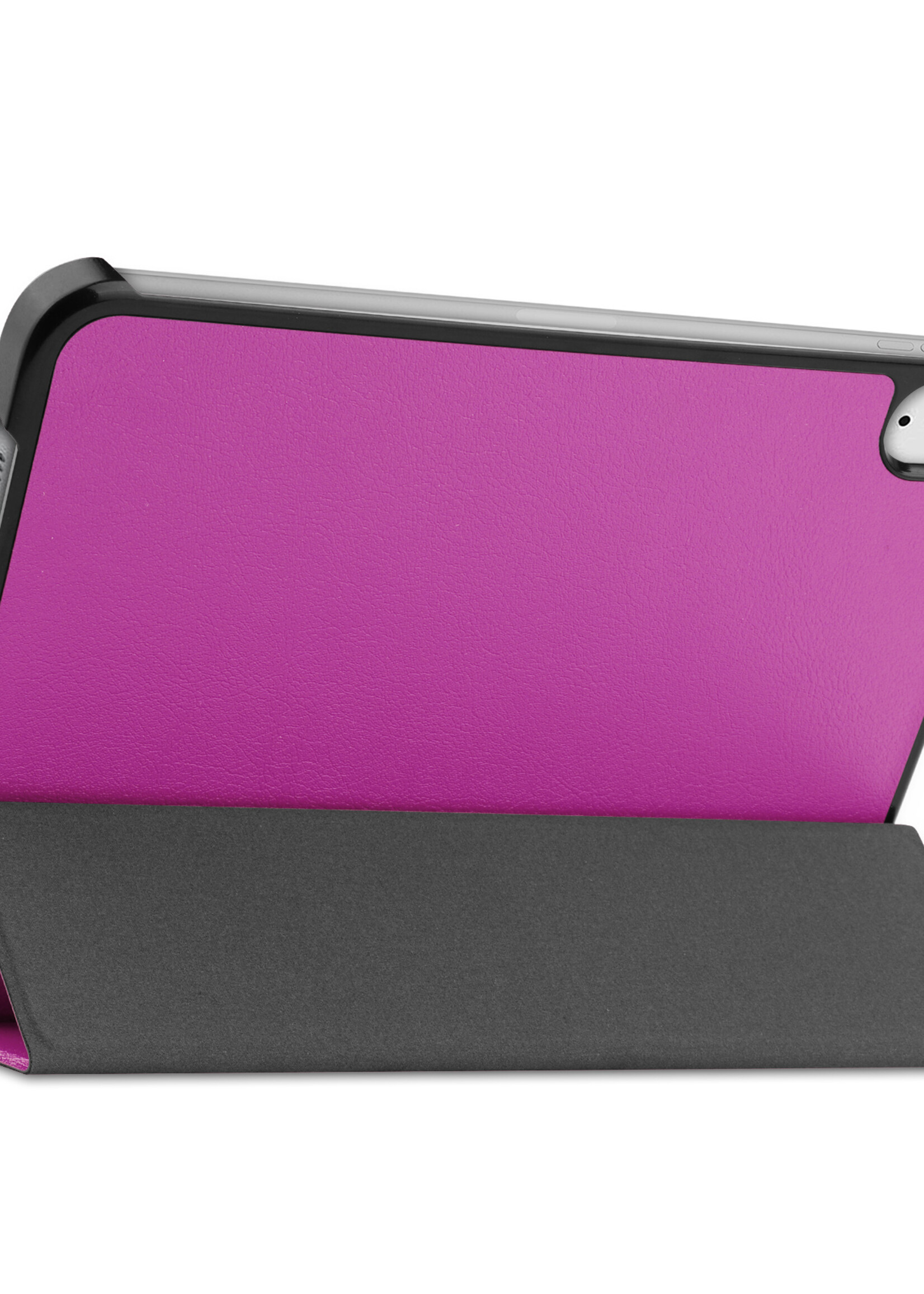 LUQ Hoes Geschikt voor iPad Mini 6 Hoes Luxe Hoesje Book Case - Hoesje Geschikt voor iPad Mini 6 Hoes Cover - Paars