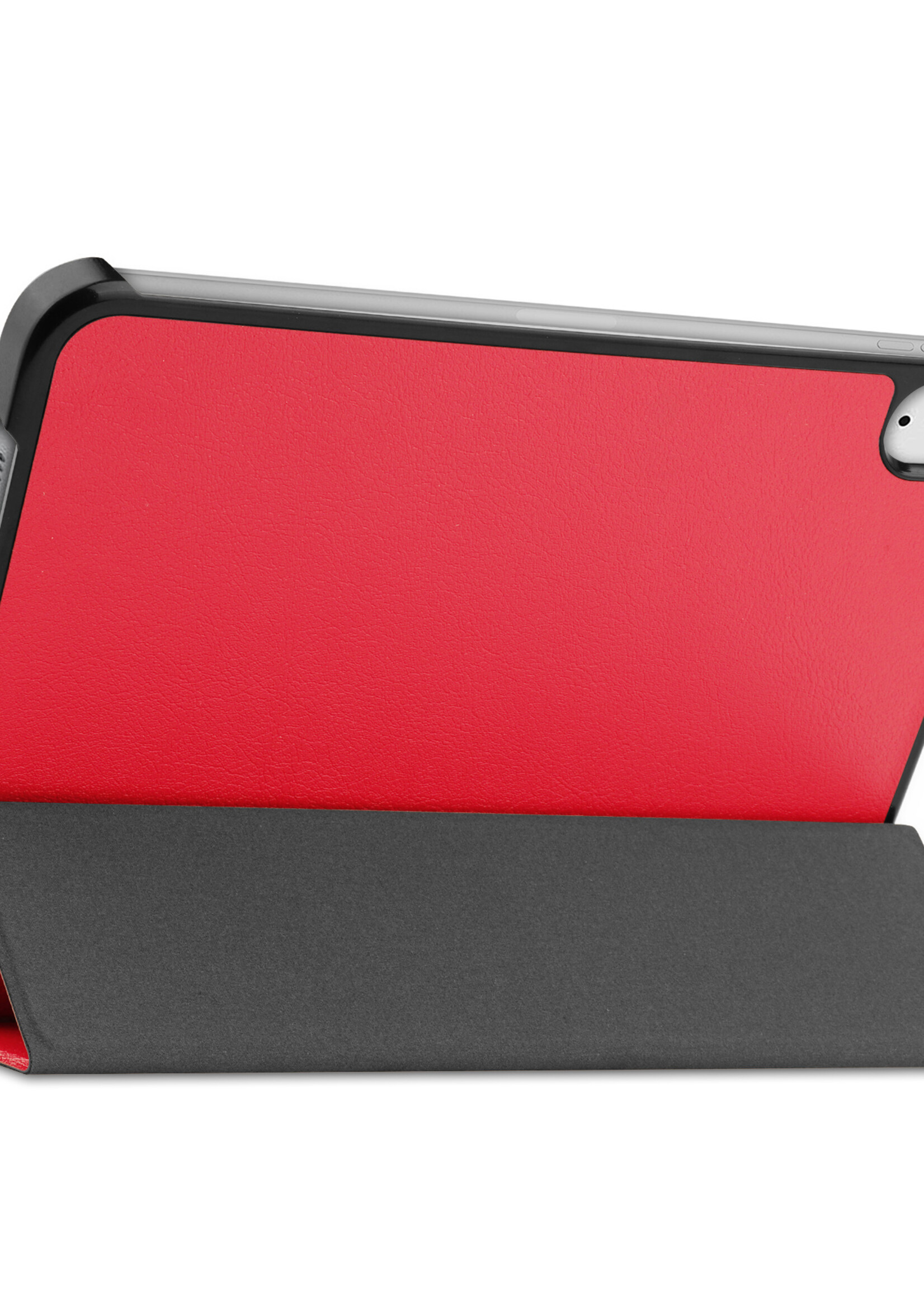 LUQ Hoes Geschikt voor iPad Mini 6 Hoes Luxe Hoesje Book Case - Hoesje Geschikt voor iPad Mini 6 Hoes Cover - Rood