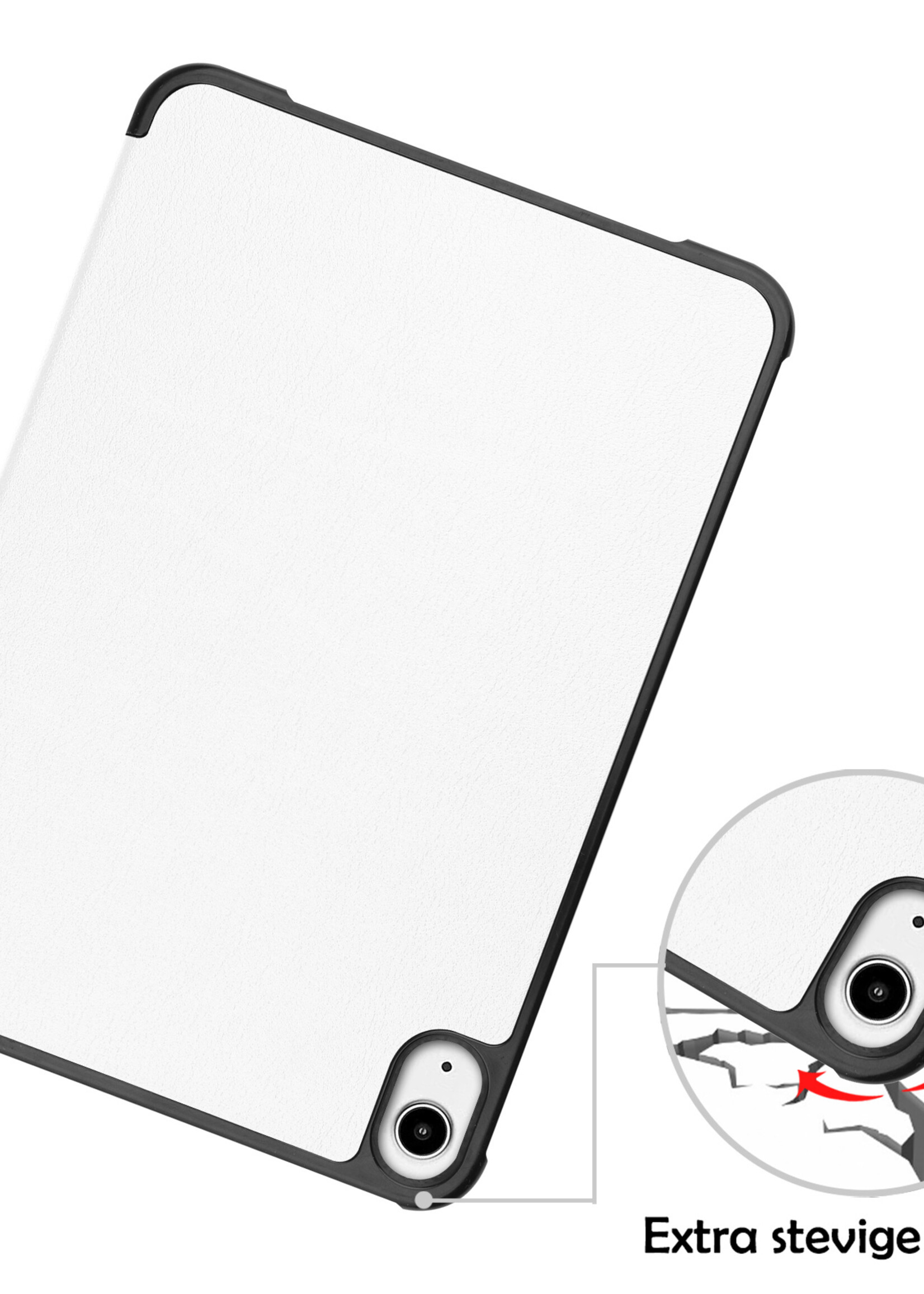 LUQ Hoes Geschikt voor iPad Mini 6 Hoes Luxe Hoesje Book Case - Hoesje Geschikt voor iPad Mini 6 Hoes Cover - Wit