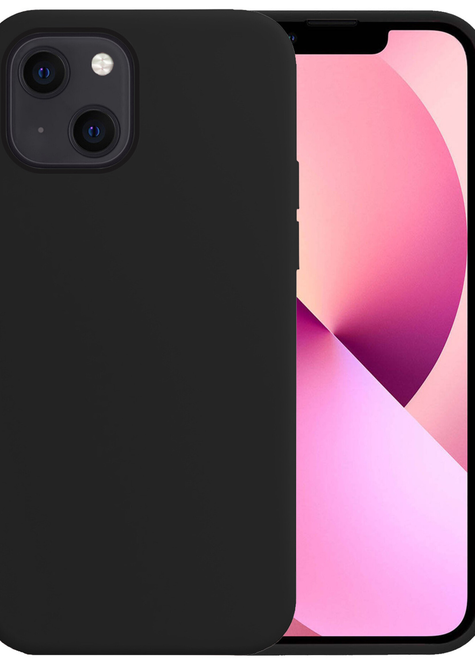LUQ Hoesje Geschikt voor iPhone 13 Hoesje Siliconen Case - Hoes Geschikt voor iPhone 13 Hoes Siliconen - Zwart