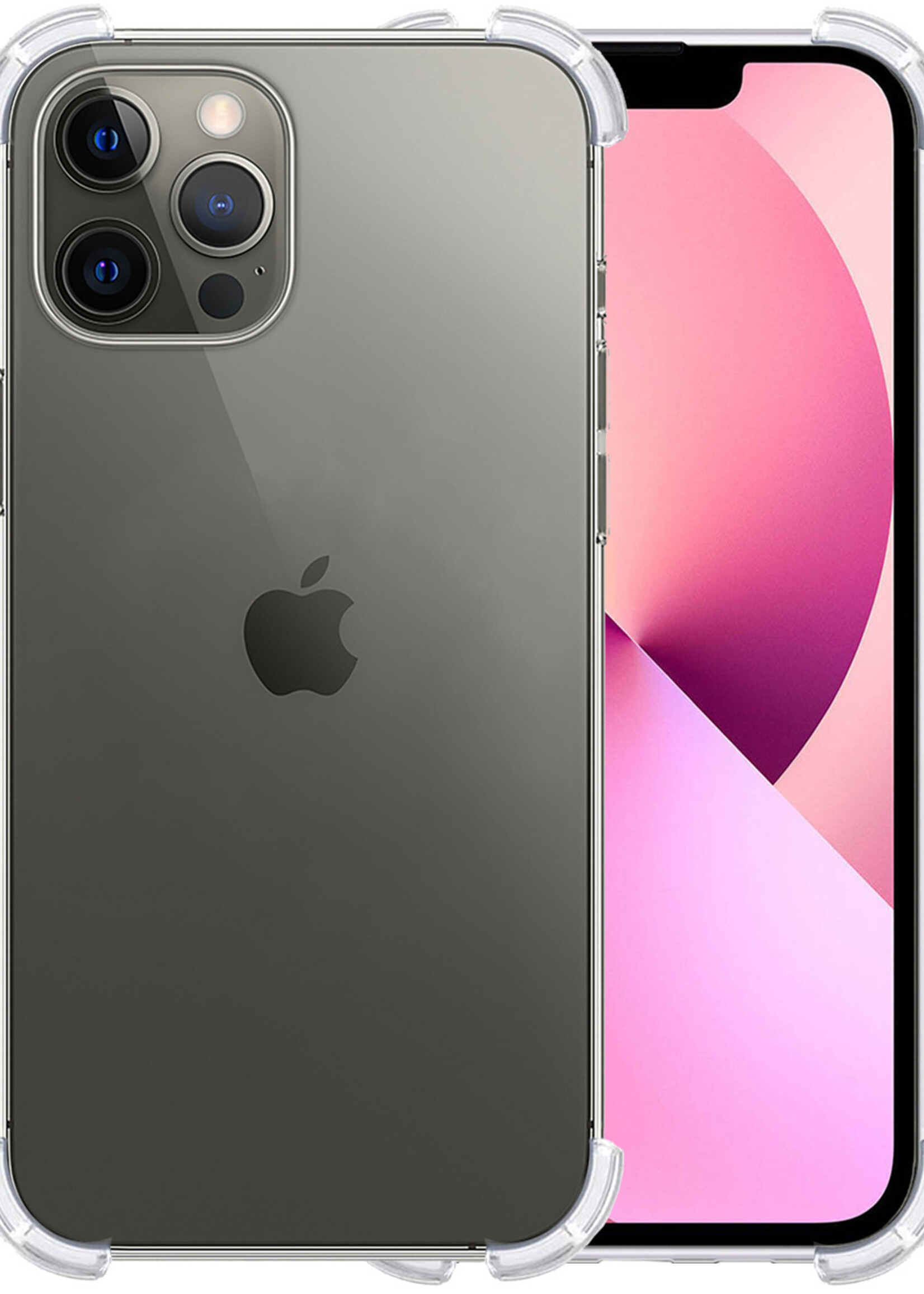 LUQ Hoesje Geschikt voor iPhone 13 Pro Max Hoesje Shockproof Case Siliconen - Hoes Geschikt voor iPhone 13 Pro Max Hoes Cover Siliconen - Transparant