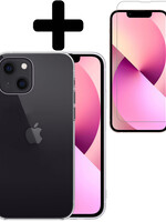 LUQ LUQ iPhone 13 Hoesje Siliconen Met Screenprotector Met Dichte Notch - Transparant