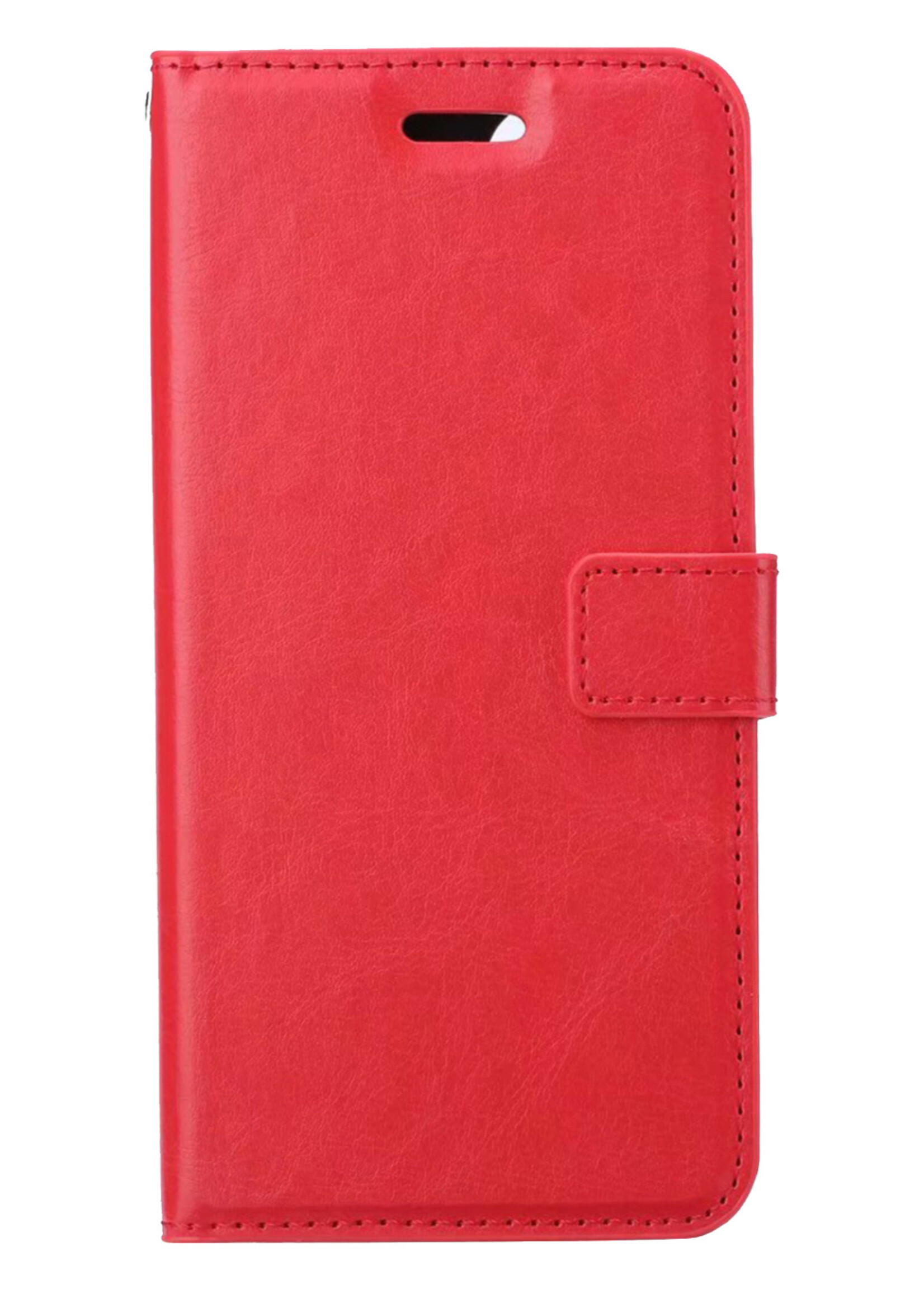 LUQ Hoesje Geschikt voor iPhone 13 Hoesje Book Case Hoes Wallet Cover - Hoes Geschikt voor iPhone 13 Hoesje Bookcase Hoes - Rood