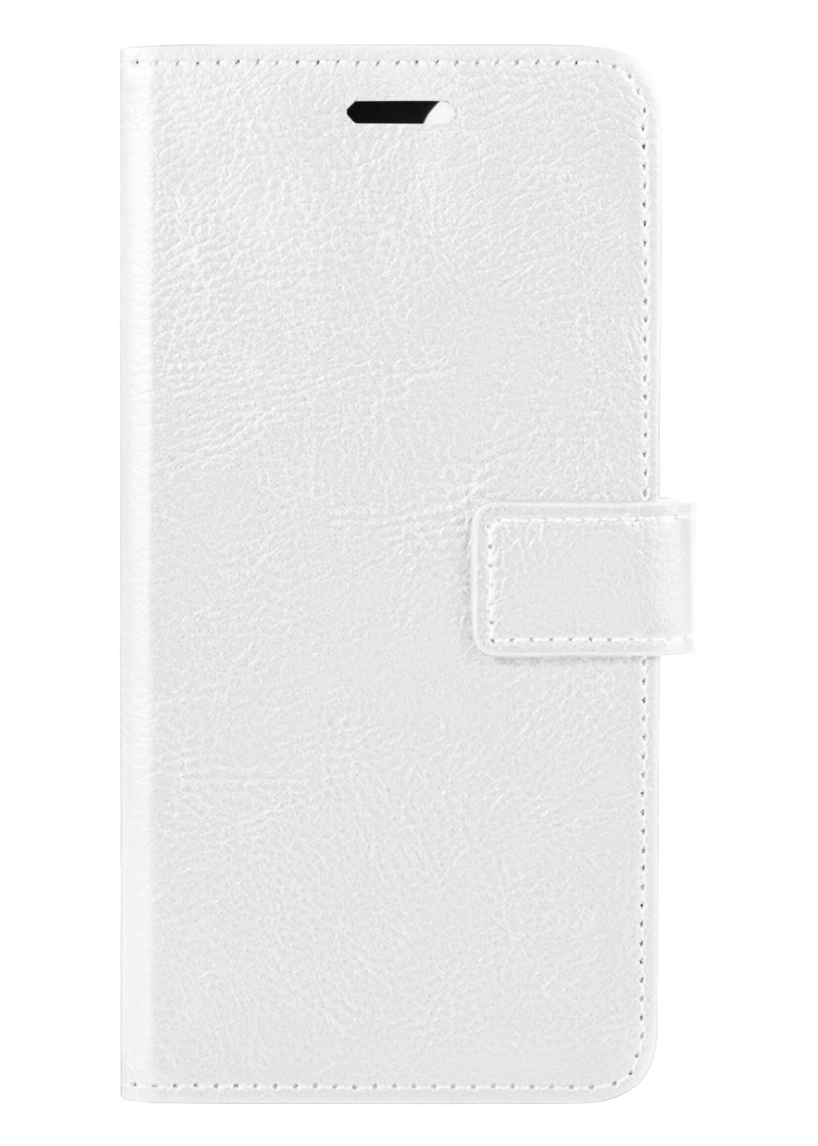 LUQ Hoesje Geschikt voor iPhone 13 Hoesje Book Case Hoes Wallet Cover - Hoes Geschikt voor iPhone 13 Hoesje Bookcase Hoes - Wit