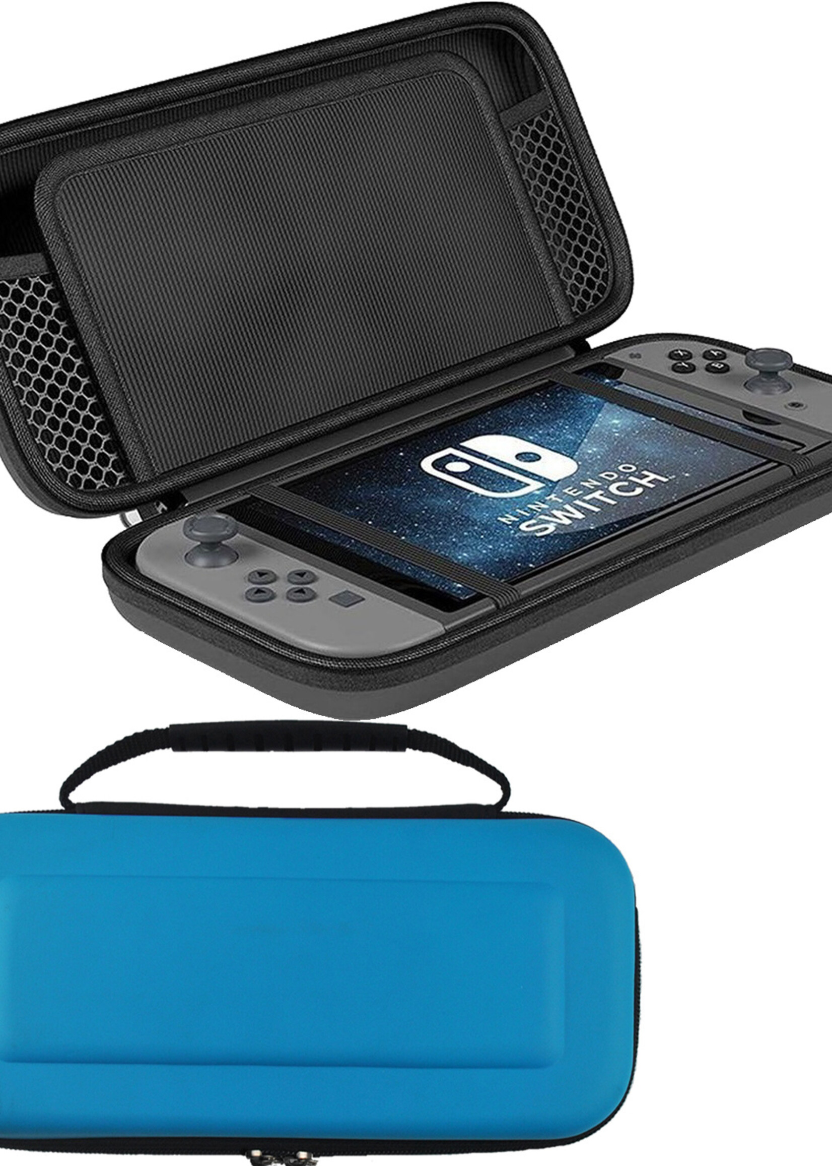 LUQ Hoes Geschikt voor Nintendo Switch OLED Case Hoesje - Bescherm Hoes Geschikt voor Nintendo Switch OLED Hoes Hard Cover - Blauw