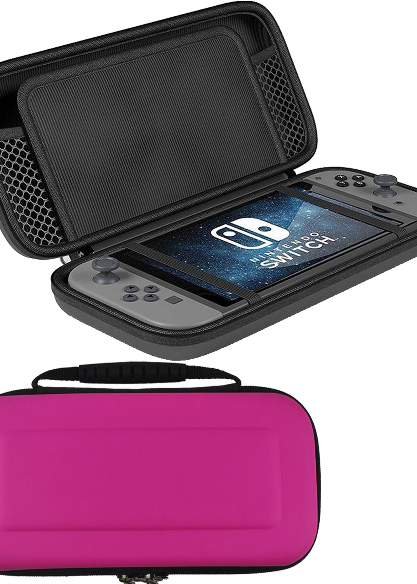 LUQ Hoes Geschikt voor Nintendo Switch OLED Case Hoesje - Bescherm Hoes Geschikt voor Nintendo Switch OLED Hoes Hard Cover - Roze