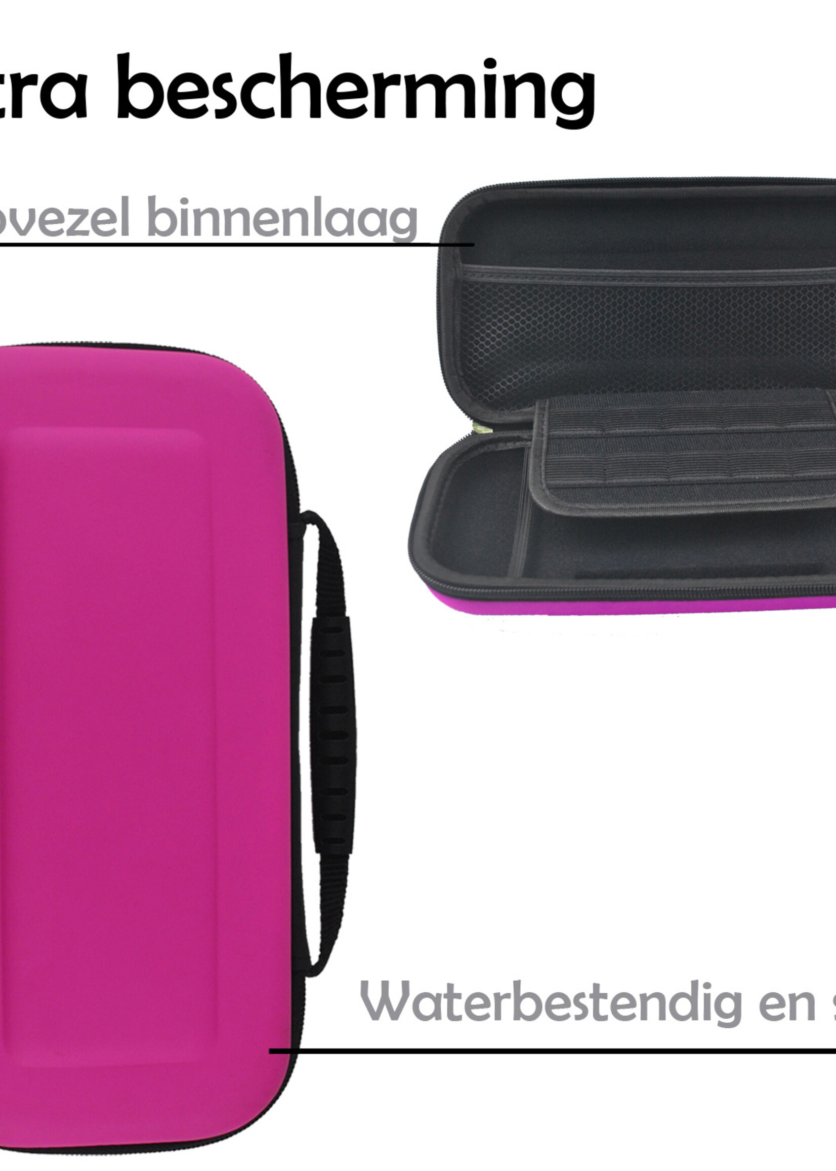 Hoes Geschikt voor Nintendo Switch OLED Case Hoesje - Bescherm Hoes Geschikt voor Nintendo Switch OLED Hoes Hard Cover - Roze