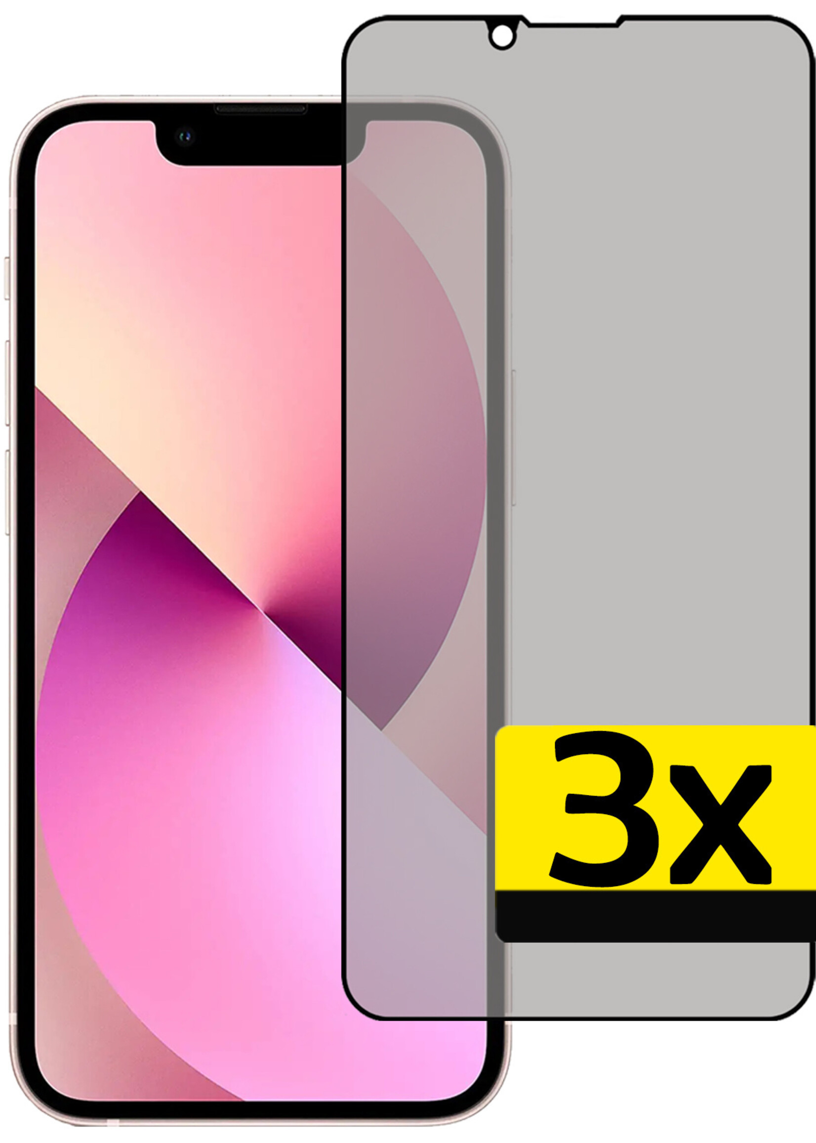 LUQ Screenprotector Geschikt voor iPhone 13 Mini Privacy Screenprotector Bescherm Glas - Privacy Screenprotector Geschikt voor iPhone 13 Mini Screenprotector Glas - 3 Stuks