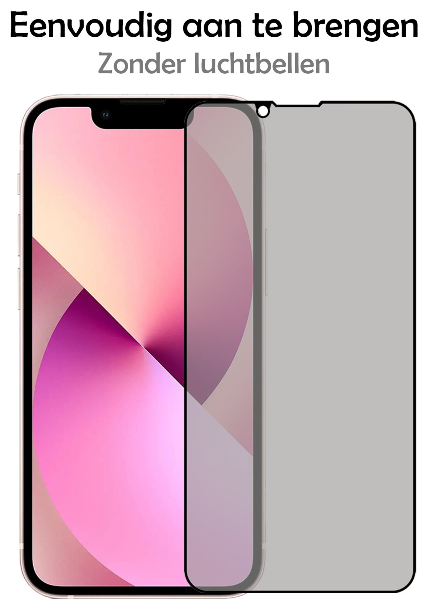 LUQ Screenprotector Geschikt voor iPhone 13 Privacy Screenprotector Bescherm Glas - Privacy Screenprotector Geschikt voor iPhone 13 Screenprotector Glas - 3 Stuks