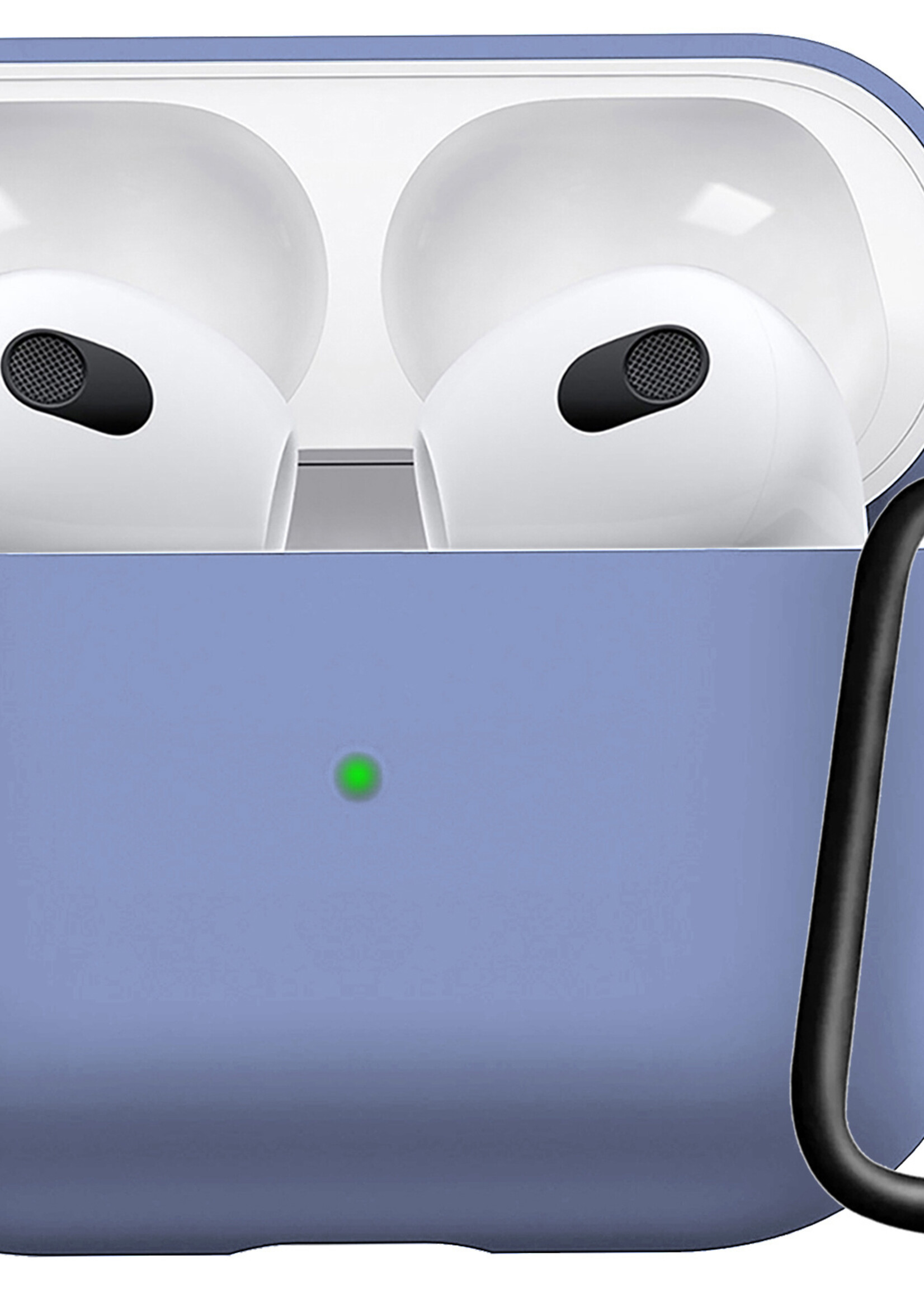 LUQ Hoesje Geschikt voor AirPods 3 Hoesje Siliconen Case - Hoes Geschikt voor Apple AirPods 3 Case Hoesje - Babyblauw