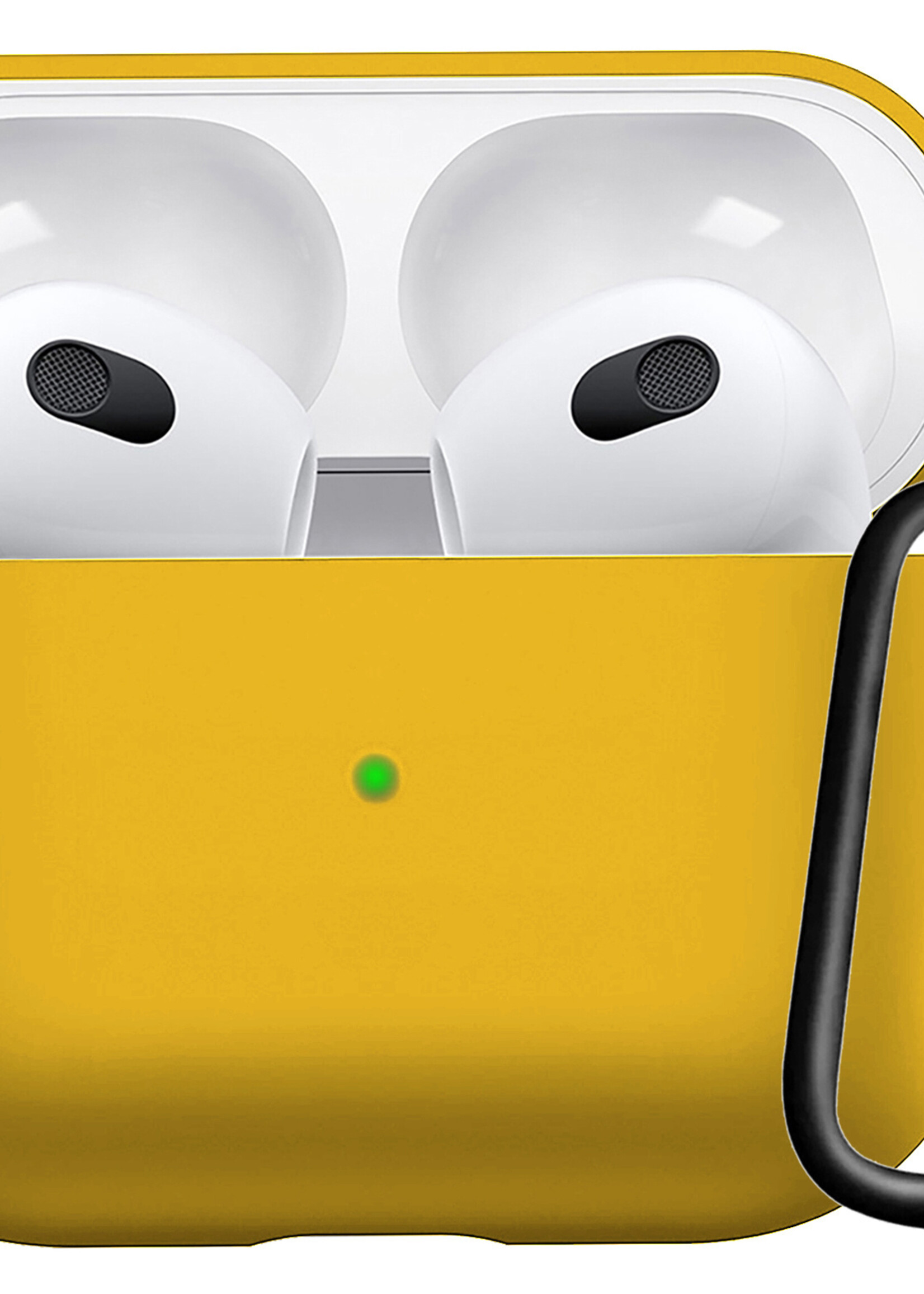 LUQ Hoesje Geschikt voor AirPods 3 Hoesje Siliconen Case - Hoes Geschikt voor Apple AirPods 3 Case Hoesje - Geel