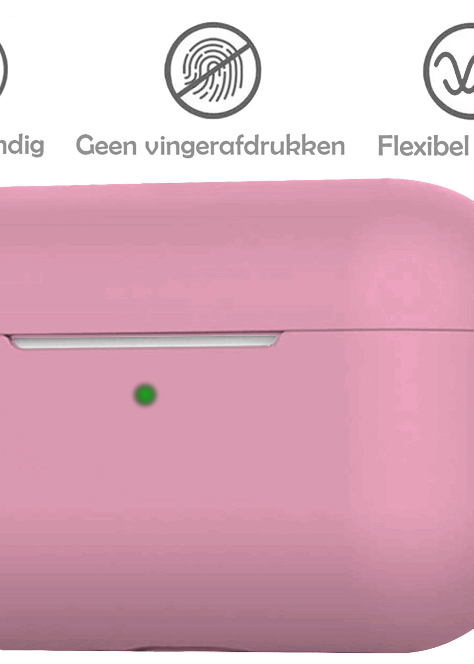 LUQ Hoesje Geschikt voor AirPods 3 Hoesje Siliconen Case - Hoes Geschikt voor Apple AirPods 3 Case Hoesje - Lichtroze