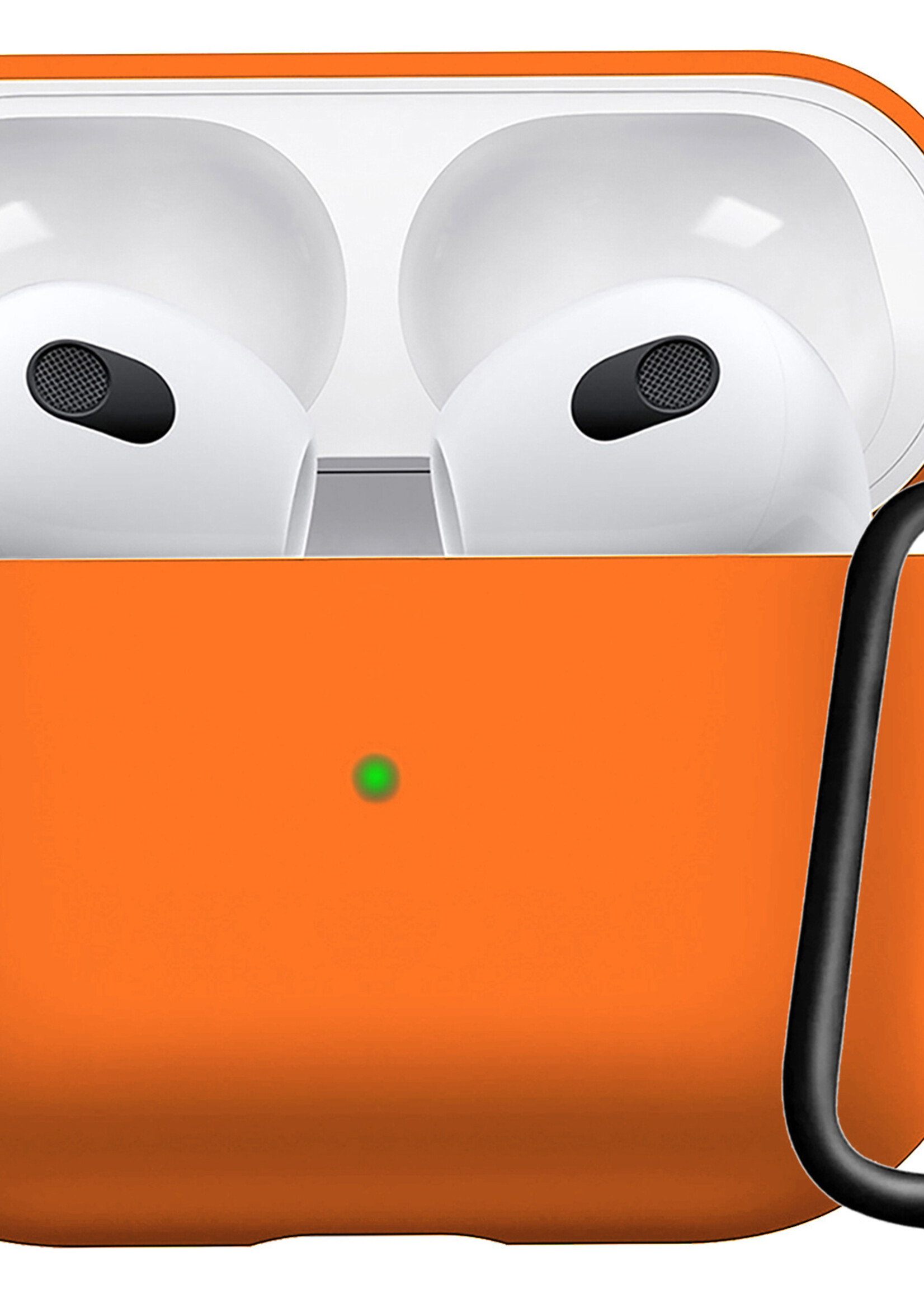 LUQ Hoesje Geschikt voor AirPods 3 Hoesje Siliconen Case - Hoes Geschikt voor Apple AirPods 3 Case Hoesje - Oranje