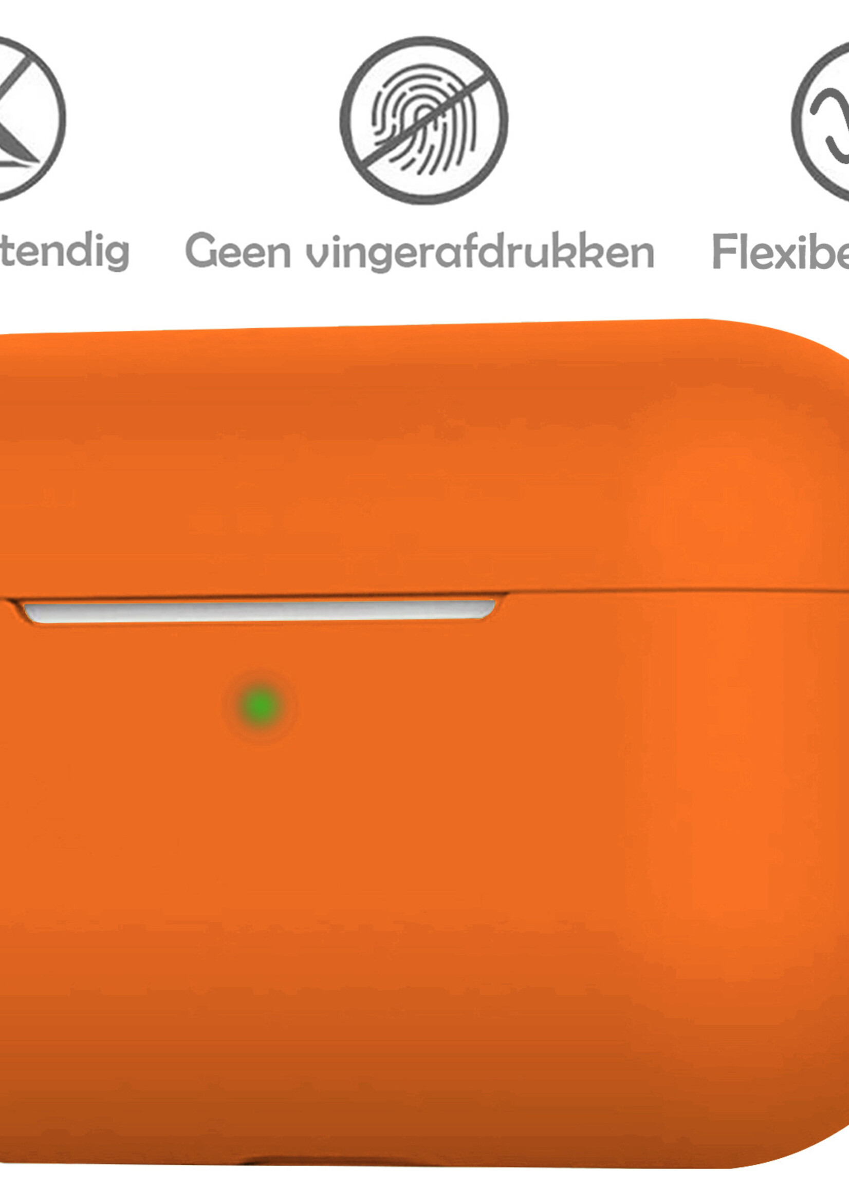 LUQ Hoesje Geschikt voor AirPods 3 Hoesje Siliconen Case - Hoes Geschikt voor Apple AirPods 3 Case Hoesje - Oranje