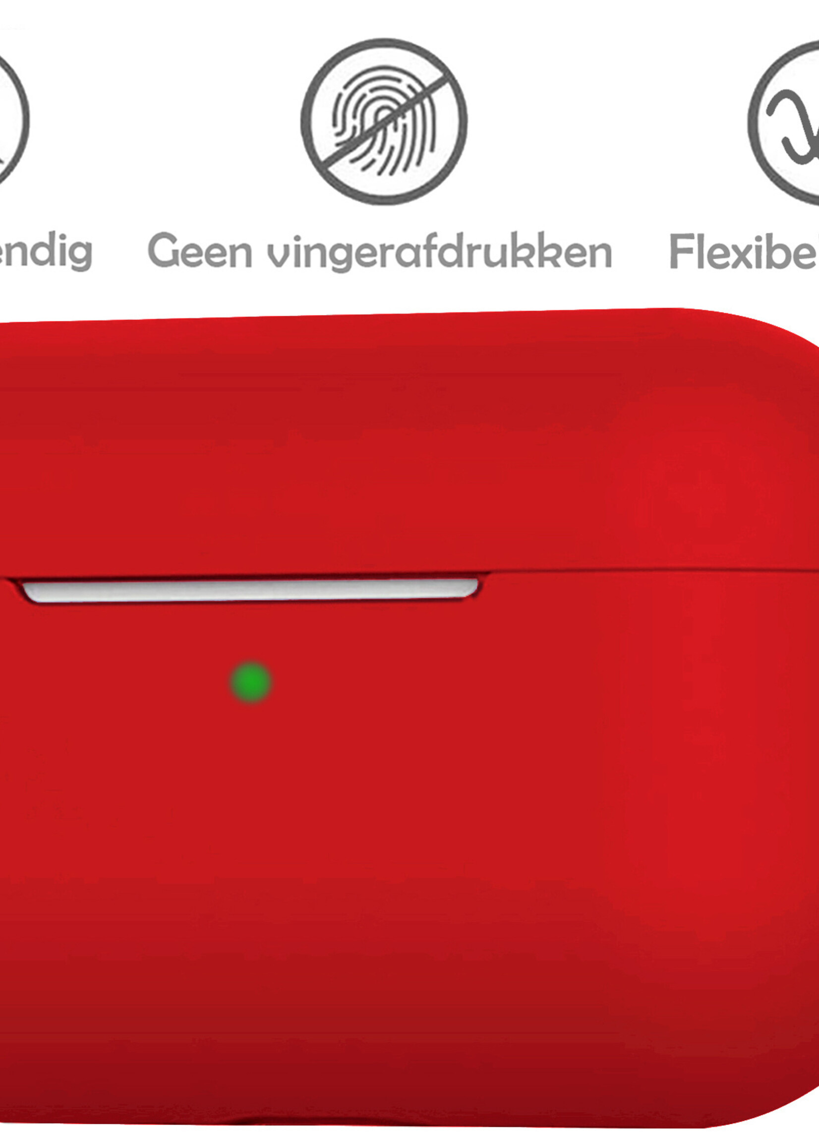 LUQ Hoesje Geschikt voor AirPods 3 Hoesje Siliconen Case - Hoes Geschikt voor Apple AirPods 3 Case Hoesje - Rood