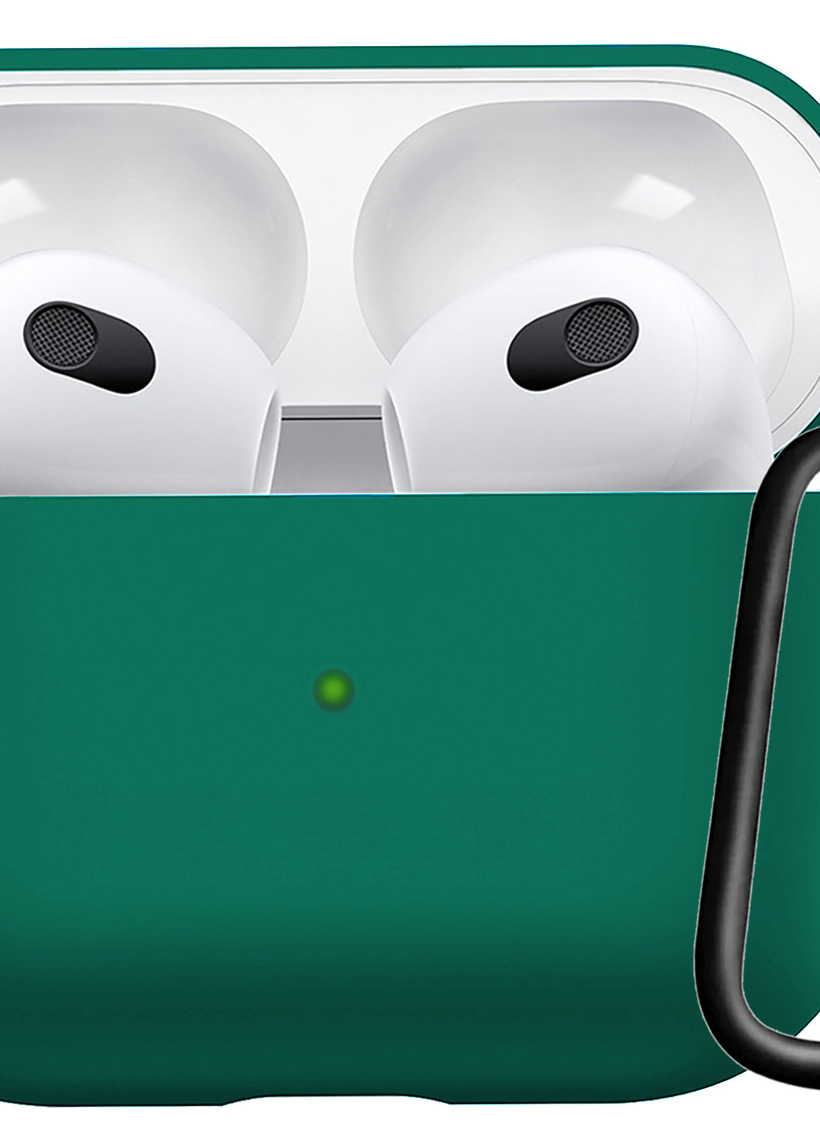 LUQ Hoesje Geschikt voor AirPods 3 Hoesje Siliconen Case - Hoes Geschikt voor Apple AirPods 3 Case Hoesje - Turquoise Groen