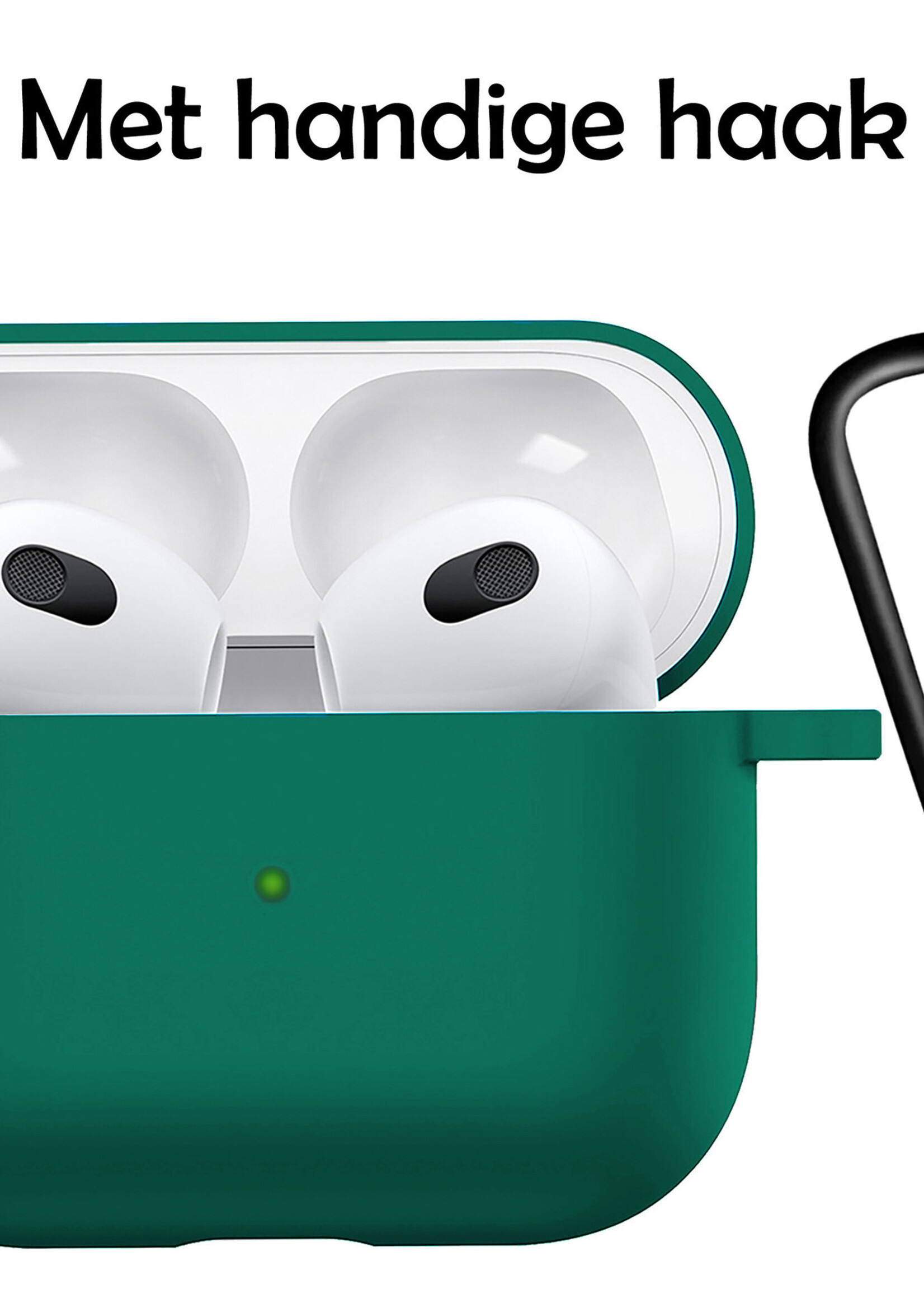 LUQ Hoesje Geschikt voor AirPods 3 Hoesje Siliconen Case - Hoes Geschikt voor Apple AirPods 3 Case Hoesje - Turquoise Groen