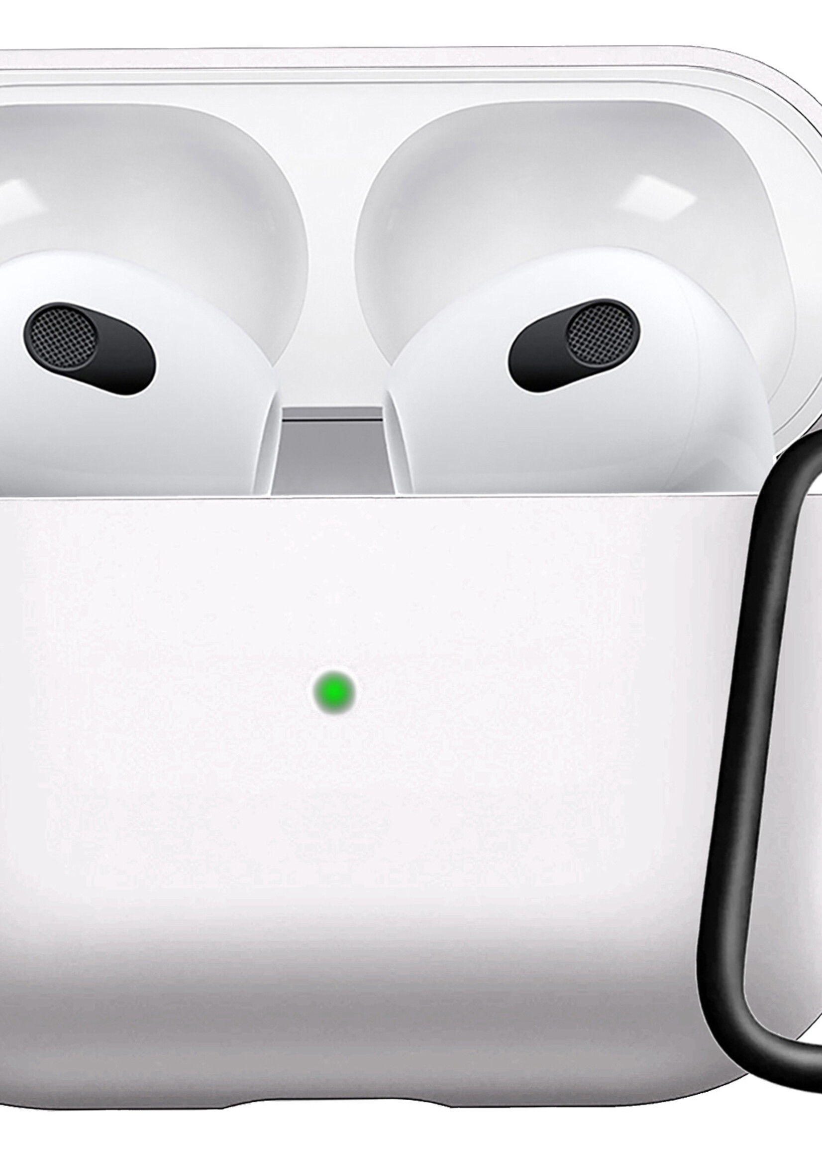 LUQ Hoesje Geschikt voor AirPods 3 Hoesje Siliconen Case - Hoes Geschikt voor Apple AirPods 3 Case Hoesje - Wit