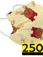 LUQ LUQ Wegwerp 3-laags Mondkapje Rendier - 250 Stuks