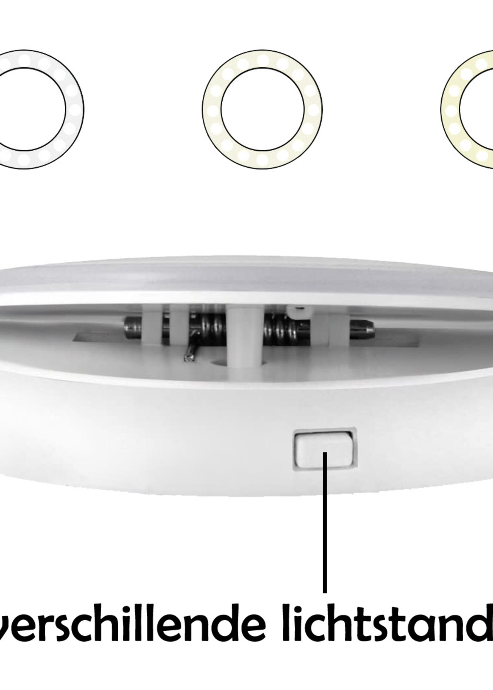 LUQ Selfie Ring Light Clip - Geschikt Voor TikTok Lamp Selfie Light Draadloos Lampje - Selfie Lamp Universeel - Wit