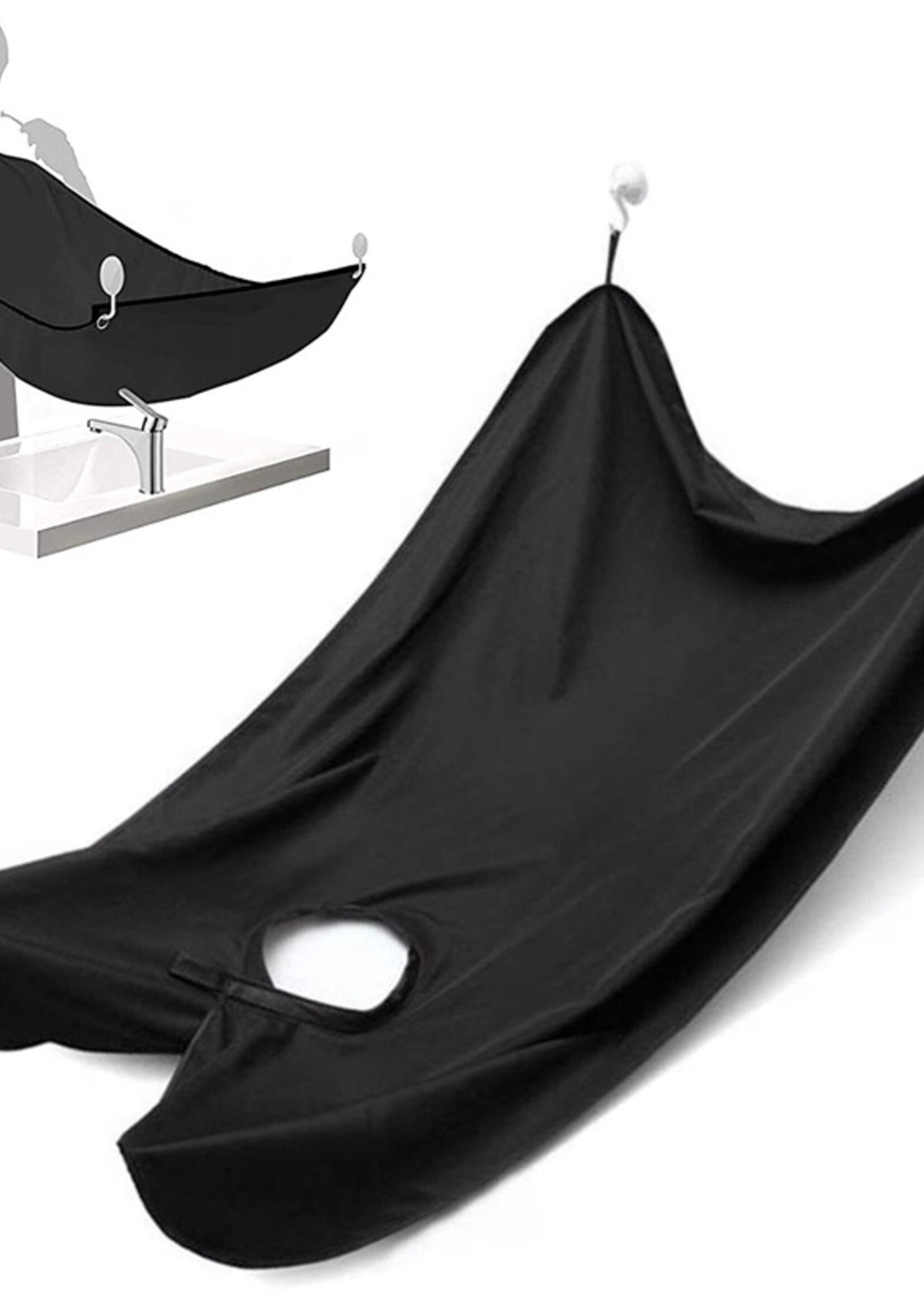 LUQ Baard Schort Scheer Cape Scheer Schort Baardschort Beard Cape - Zwart