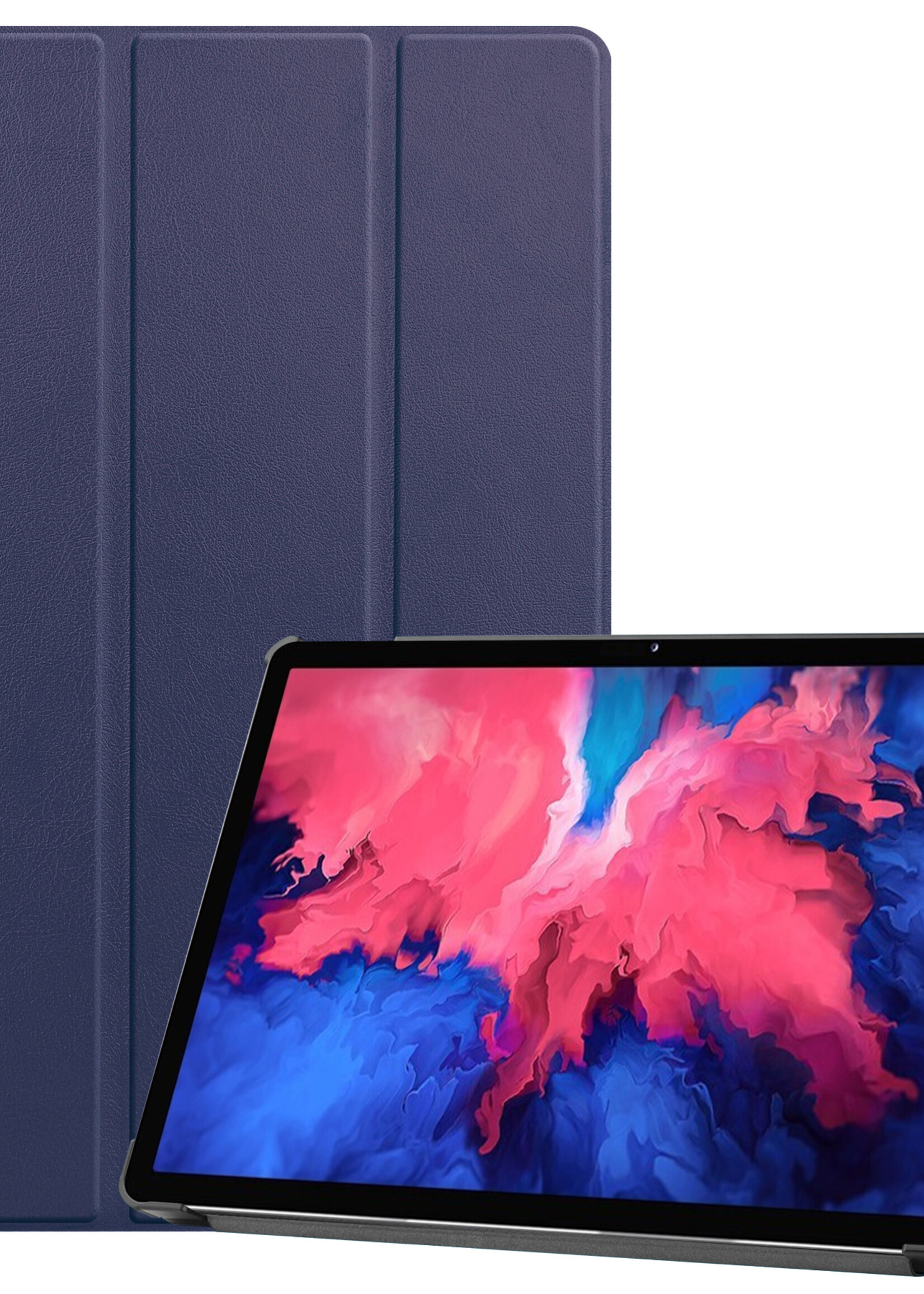 LUQ Hoes Geschikt voor Lenovo Tab P11 Hoes Luxe Hoesje Book Case - Hoesje Geschikt voor Lenovo Tab P11 Hoes Cover - Donkerblauw