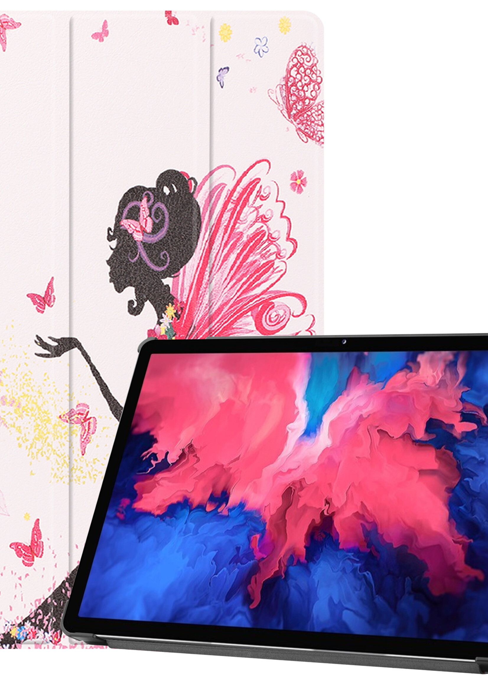 LUQ Hoes Geschikt voor Lenovo Tab P11 Hoes Luxe Hoesje Book Case - Hoesje Geschikt voor Lenovo Tab P11 Hoes Cover - Elfje