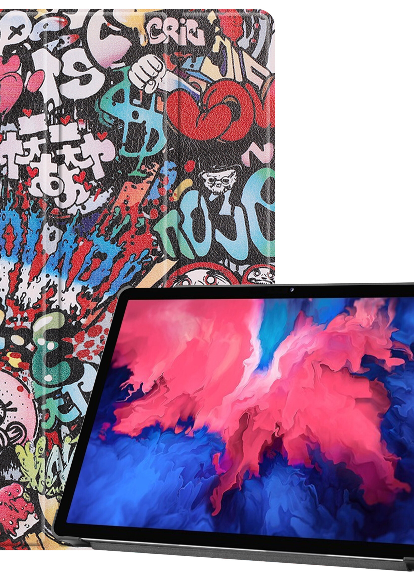 LUQ Hoes Geschikt voor Lenovo Tab P11 Hoes Luxe Hoesje Book Case - Hoesje Geschikt voor Lenovo Tab P11 Hoes Cover - Graffity