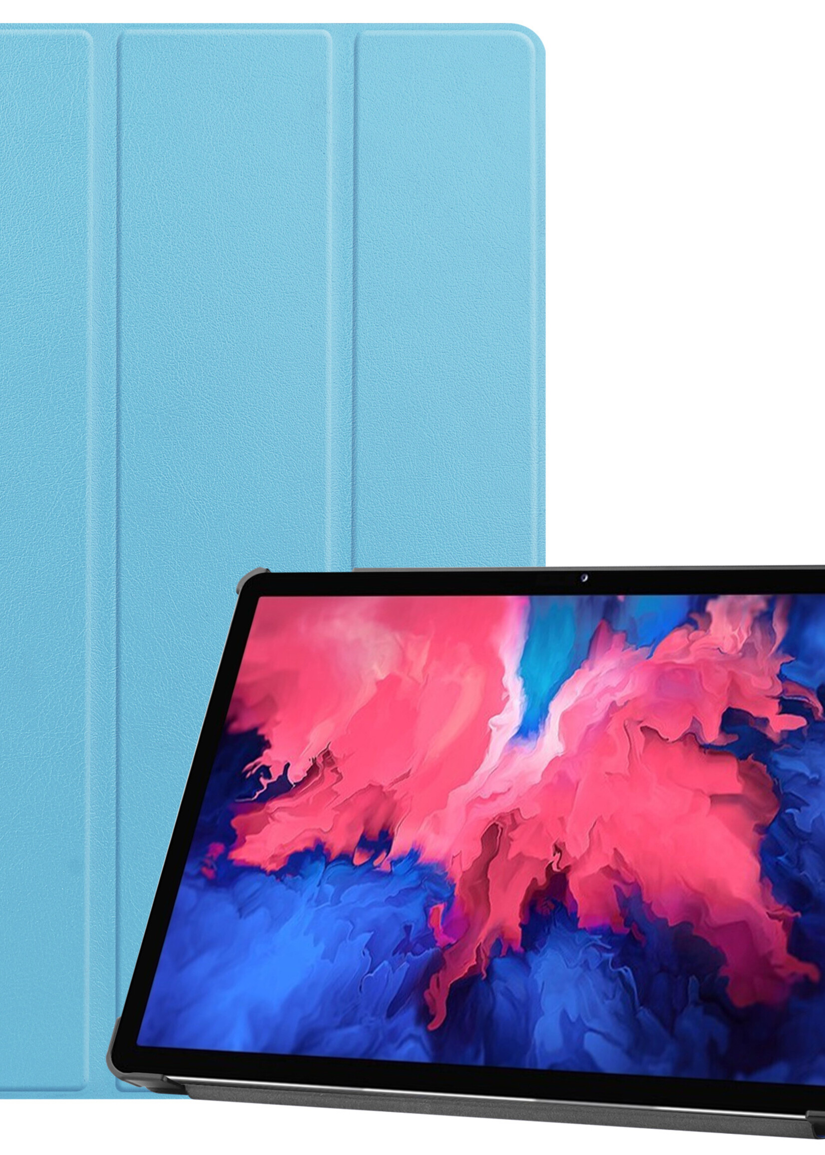 LUQ Hoes Geschikt voor Lenovo Tab P11 Hoes Luxe Hoesje Book Case - Hoesje Geschikt voor Lenovo Tab P11 Hoes Cover - Lichtblauw