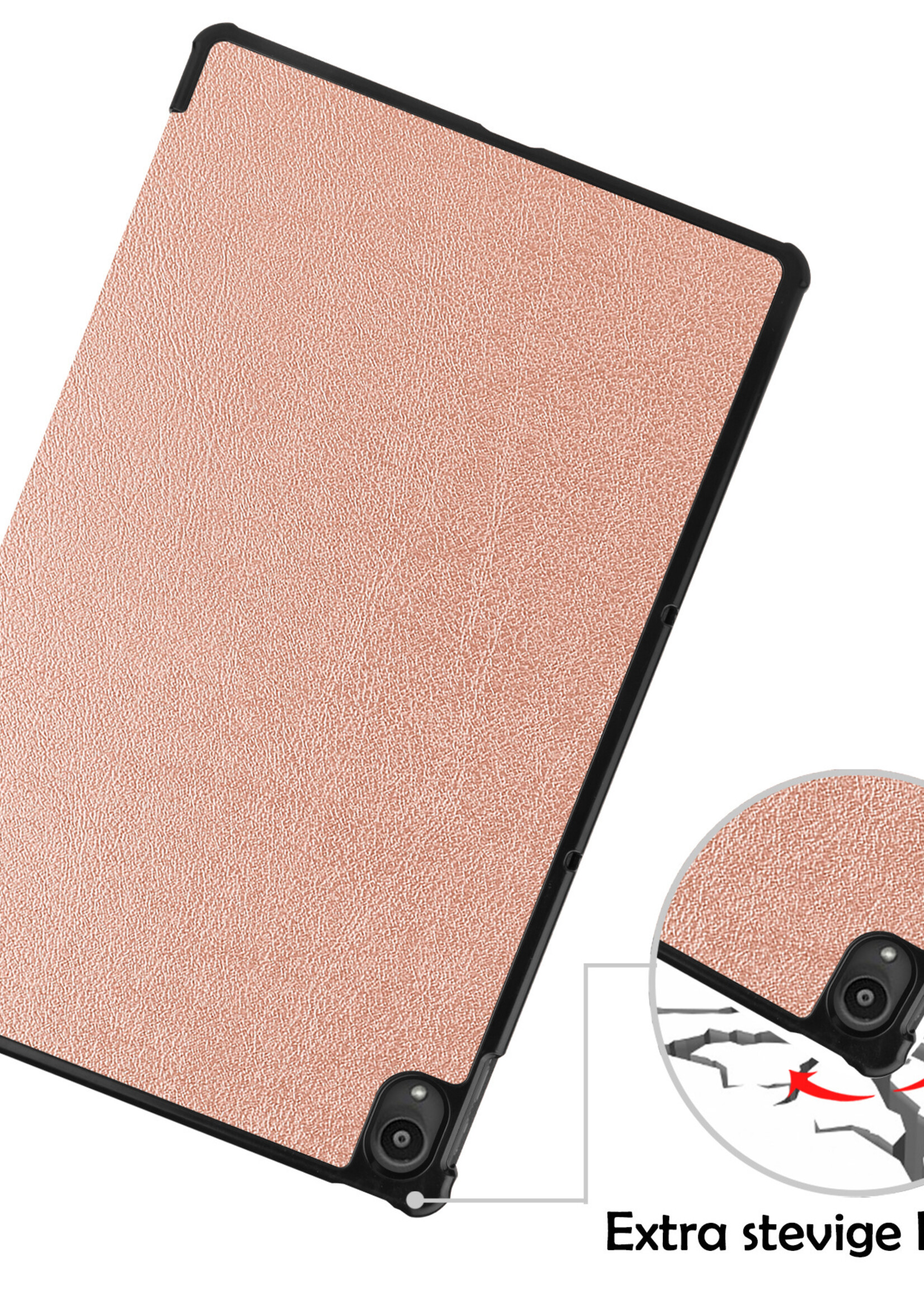 LUQ Hoes Geschikt voor Lenovo Tab P11 Hoes Luxe Hoesje Book Case - Hoesje Geschikt voor Lenovo Tab P11 Hoes Cover - Rosé goud