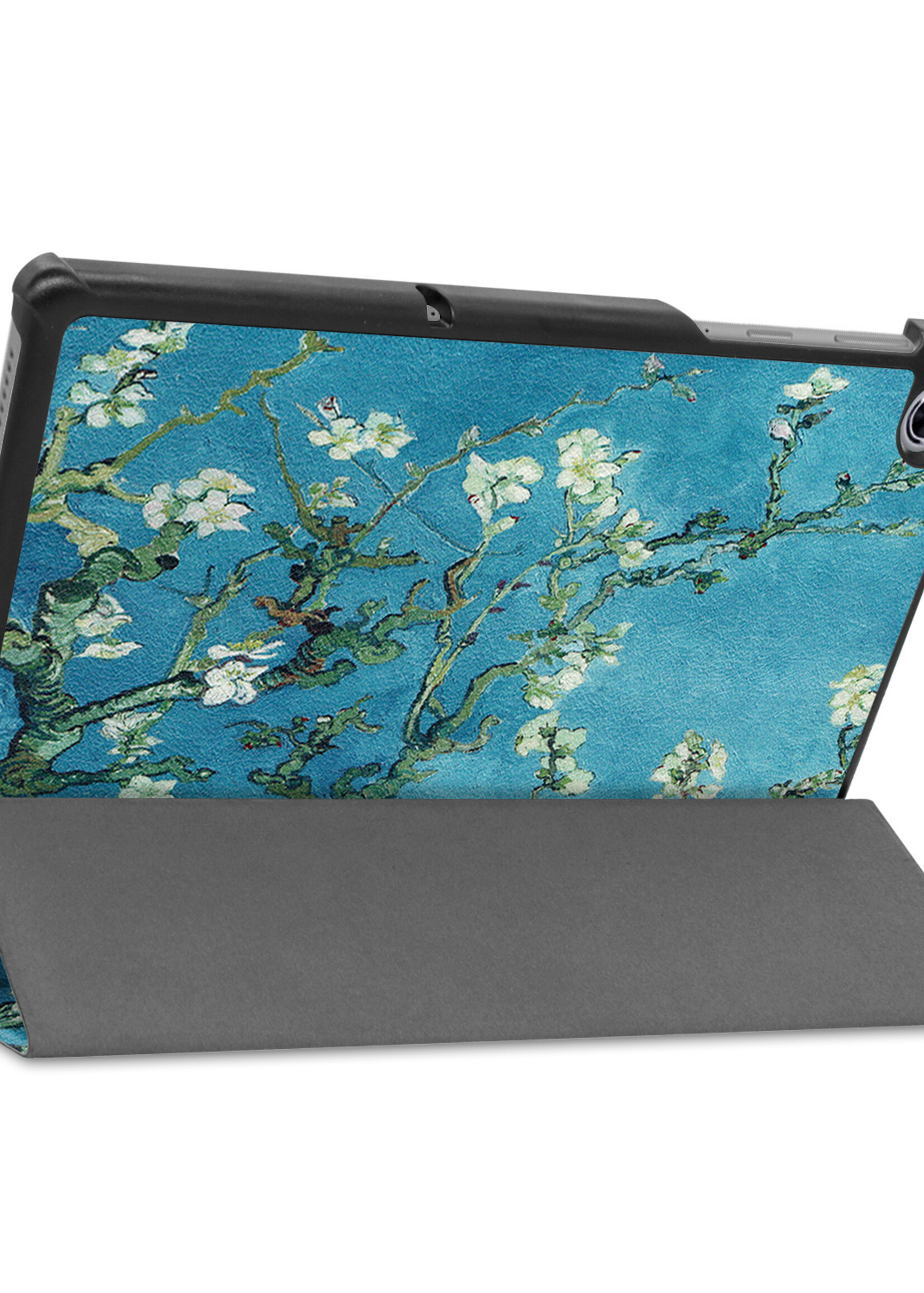 LUQ Hoes Geschikt voor Lenovo Tab M10 FHD Plus 2nd Gen Hoes Luxe Hoesje Book Case - Hoesje Geschikt voor Lenovo Tab M10 FHD Plus (2e Gen) Hoes Cover - Bloesem