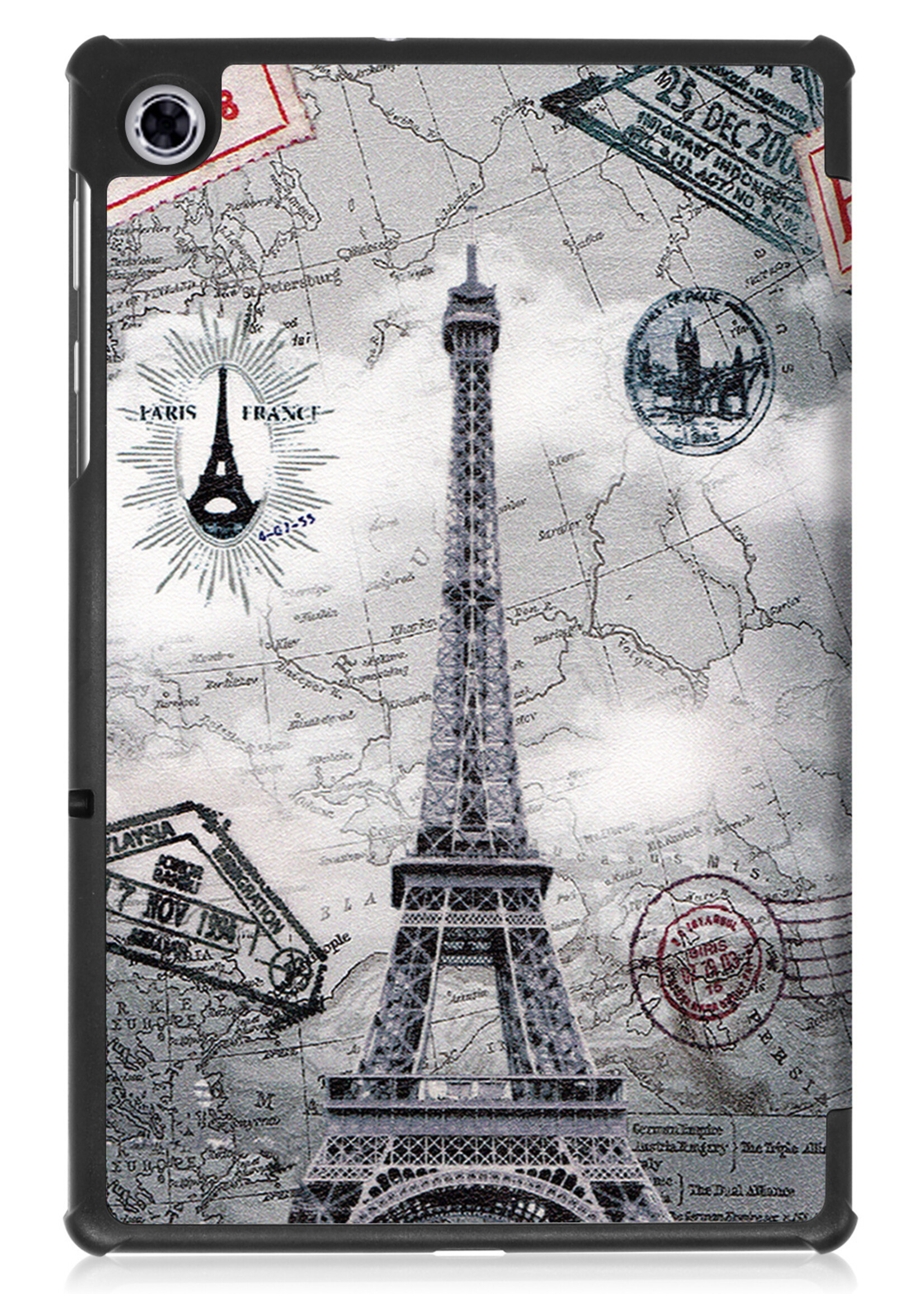 LUQ Hoes Geschikt voor Lenovo Tab M10 FHD Plus 2nd Gen Hoes Luxe Hoesje Book Case - Hoesje Geschikt voor Lenovo Tab M10 FHD Plus (2e Gen) Hoes Cover - Eiffeltoren