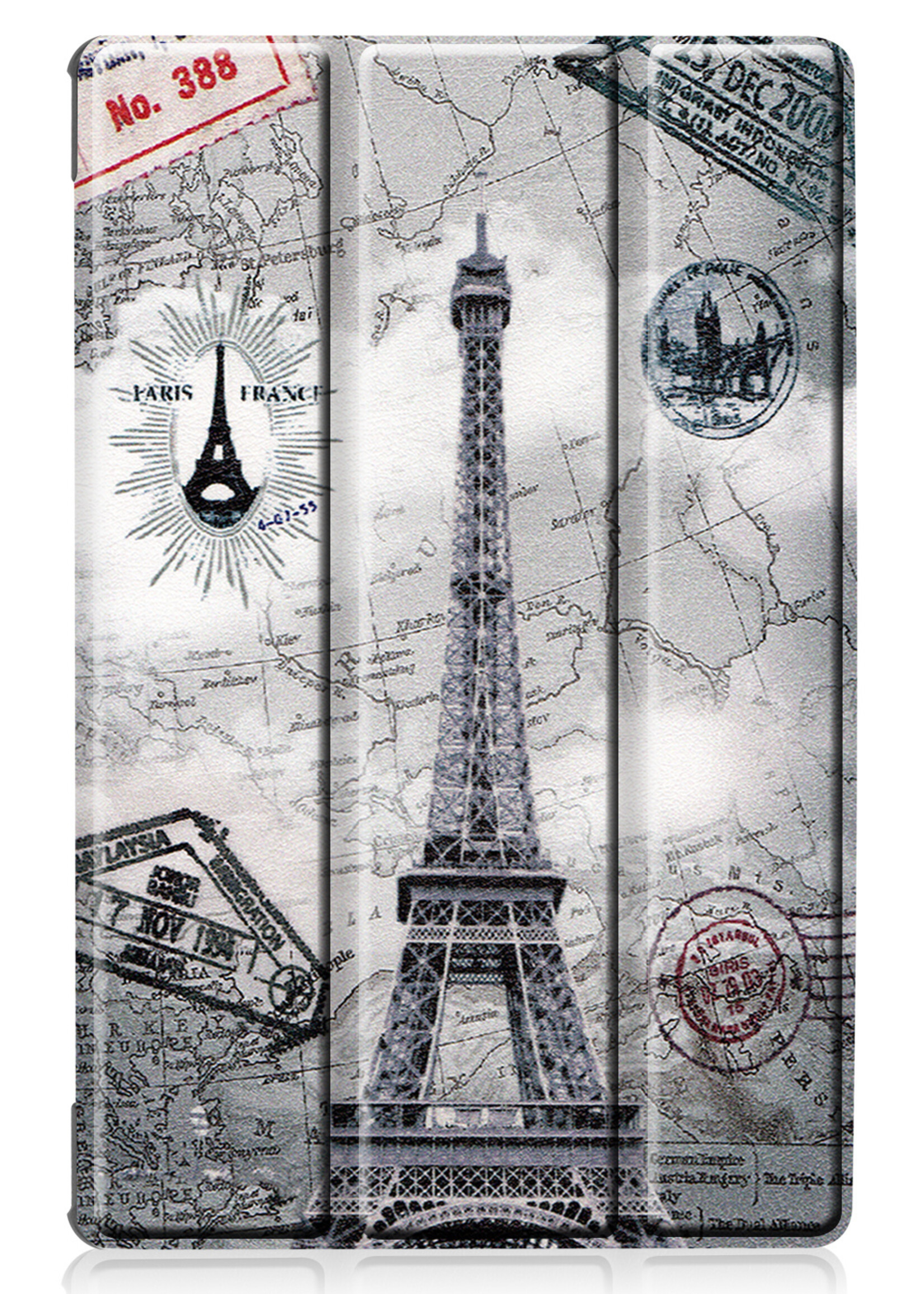 LUQ Hoes Geschikt voor Lenovo Tab M10 FHD Plus 2nd Gen Hoes Luxe Hoesje Book Case - Hoesje Geschikt voor Lenovo Tab M10 FHD Plus (2e Gen) Hoes Cover - Eiffeltoren