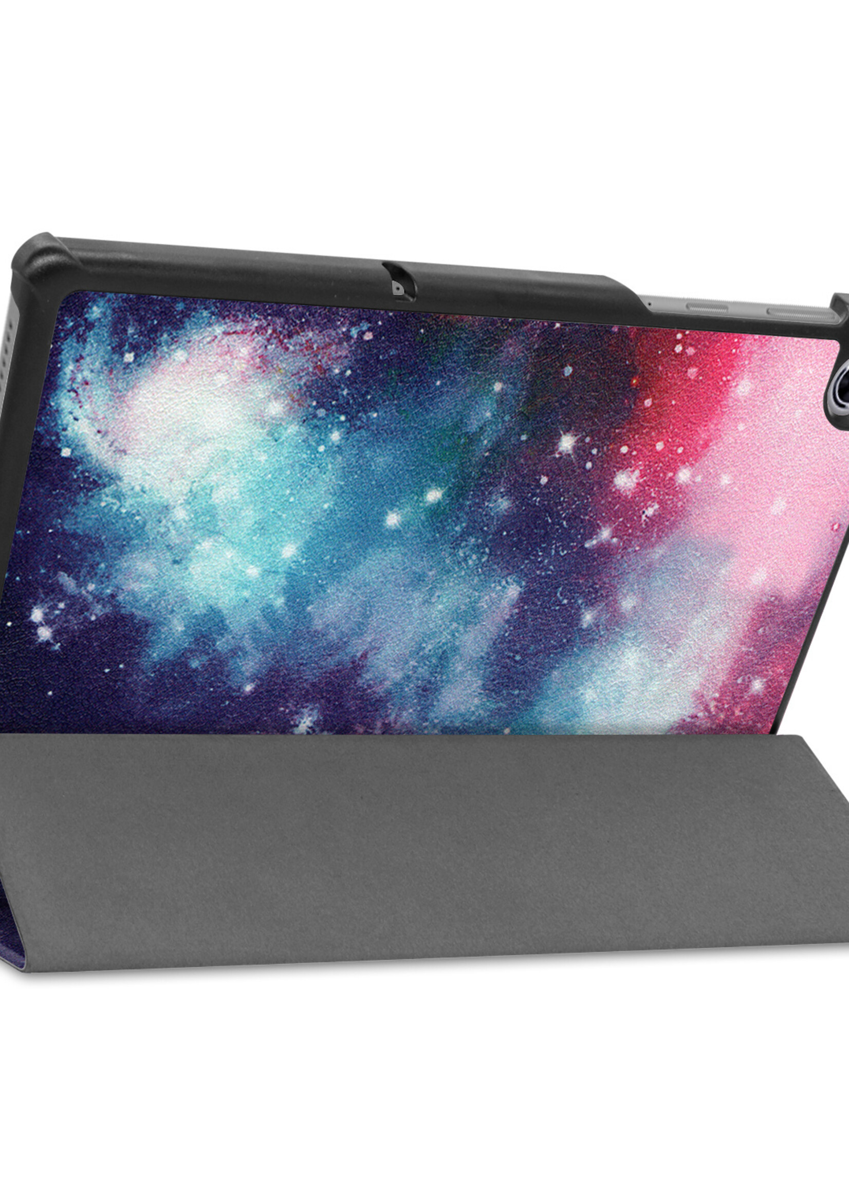 LUQ Hoes Geschikt voor Lenovo Tab M10 FHD Plus 2nd Gen Hoes Luxe Hoesje Book Case - Hoesje Geschikt voor Lenovo Tab M10 FHD Plus (2e Gen) Hoes Cover - Galaxy