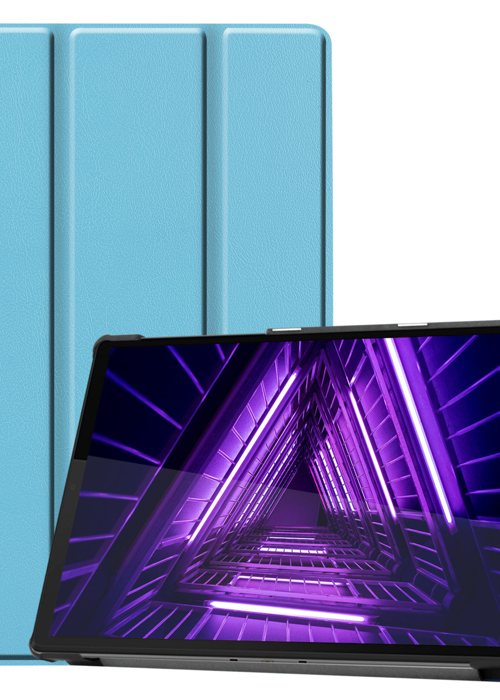 LUQ Hoes Geschikt voor Lenovo Tab M10 FHD Plus 2nd Gen Hoes Luxe Hoesje Book Case - Hoesje Geschikt voor Lenovo Tab M10 FHD Plus (2e Gen) Hoes Cover - Lichtblauw