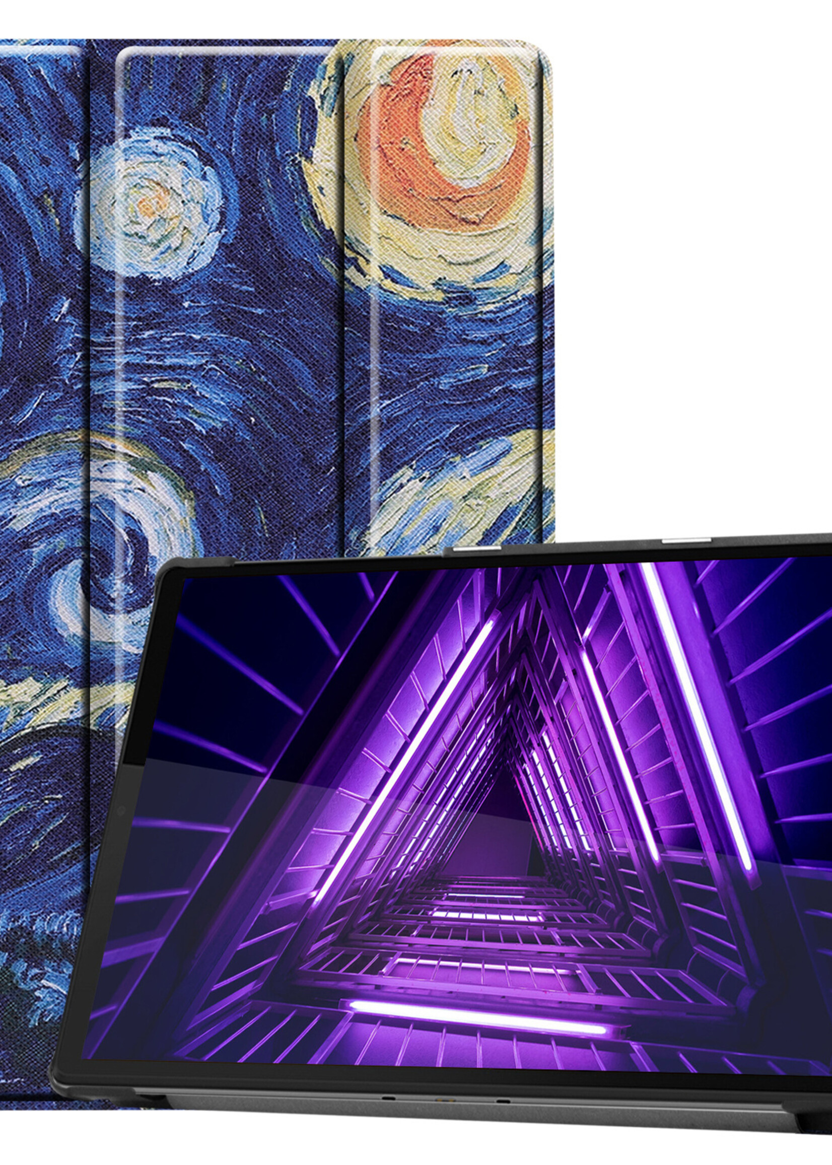 LUQ Hoes Geschikt voor Lenovo Tab M10 FHD Plus 2nd Gen Hoes Luxe Hoesje Book Case - Hoesje Geschikt voor Lenovo Tab M10 FHD Plus (2e Gen) Hoes Cover - Sterrenhemel