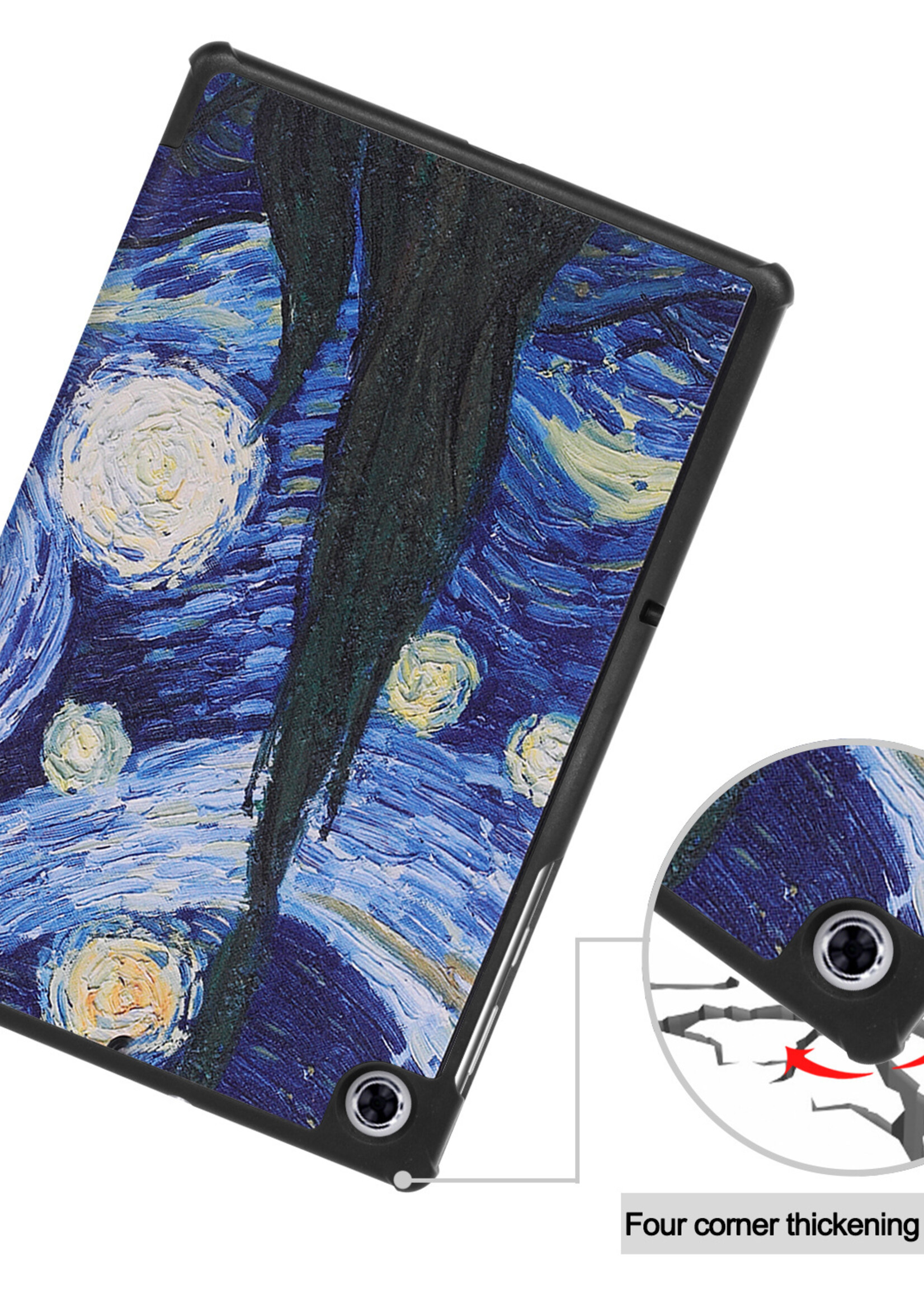 LUQ Hoes Geschikt voor Lenovo Tab M10 FHD Plus 2nd Gen Hoes Luxe Hoesje Book Case - Hoesje Geschikt voor Lenovo Tab M10 FHD Plus (2e Gen) Hoes Cover - Sterrenhemel