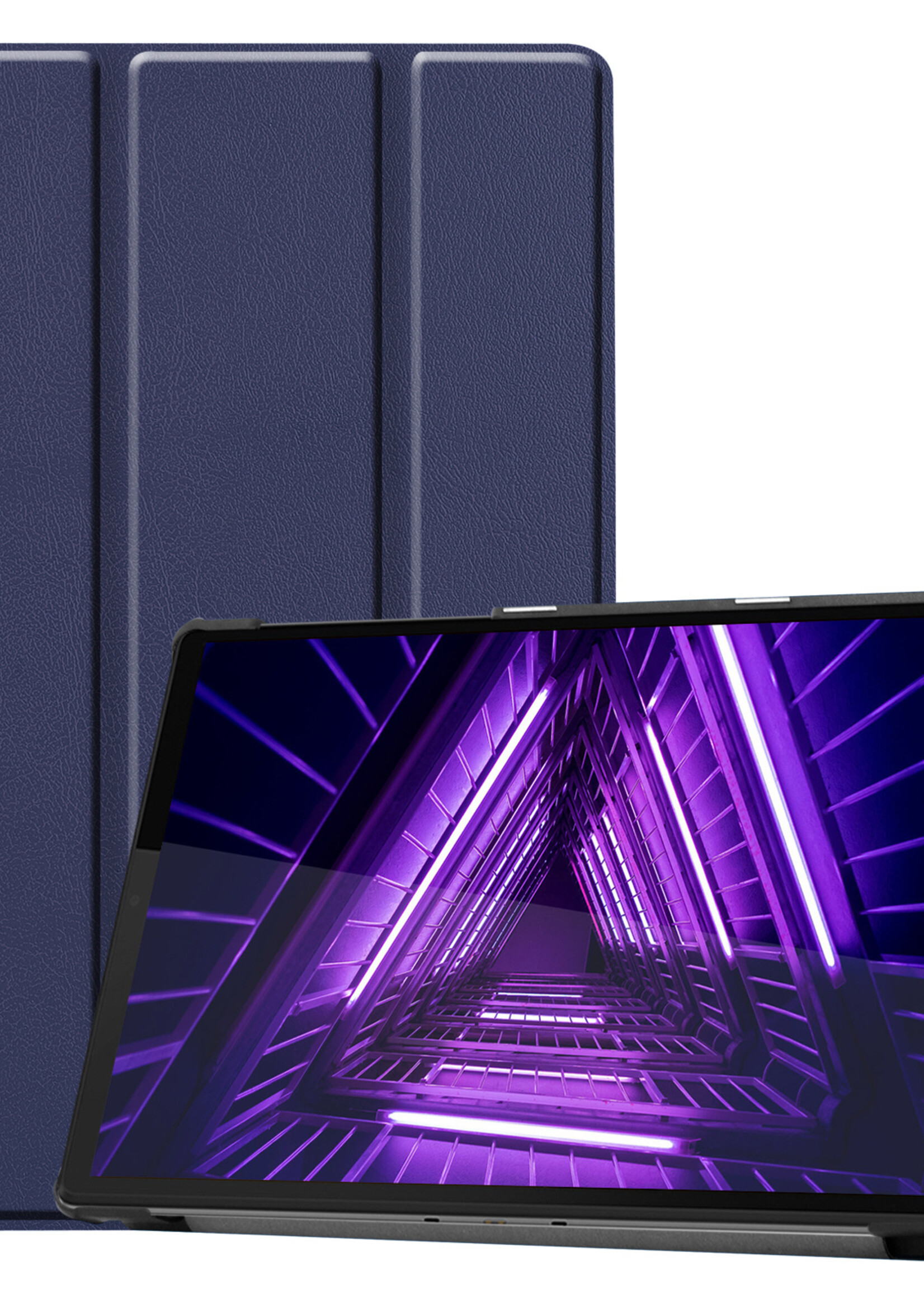 LUQ Hoes Geschikt voor Lenovo Tab M10 FHD Plus 2nd Gen Hoes Luxe Hoesje Book Case - Hoesje Geschikt voor Lenovo Tab M10 FHD Plus (2e Gen) Hoes Cover - Donkerblauw