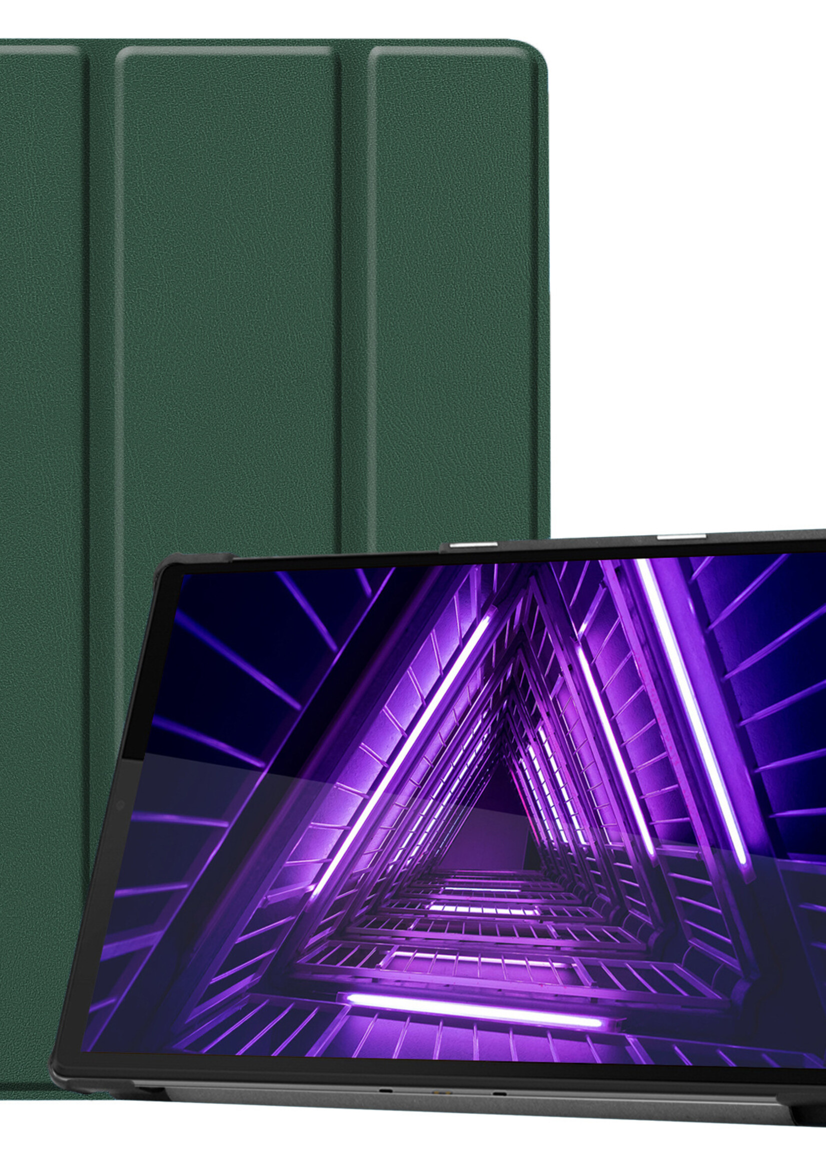 LUQ Hoes Geschikt voor Lenovo Tab M10 FHD Plus 2nd Gen Hoes Luxe Hoesje Book Case - Hoesje Geschikt voor Lenovo Tab M10 FHD Plus (2e Gen) Hoes Cover - Donkergroen