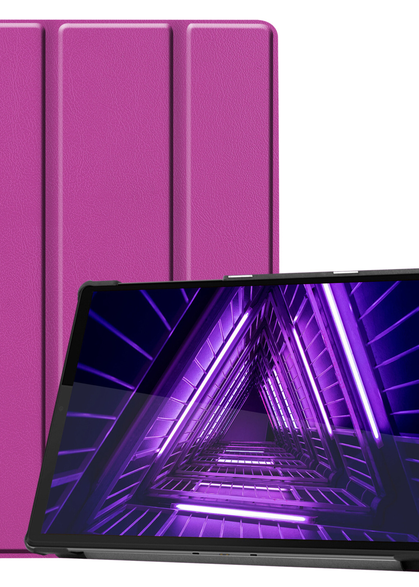 LUQ Hoes Geschikt voor Lenovo Tab M10 FHD Plus 2nd Gen Hoes Luxe Hoesje Book Case - Hoesje Geschikt voor Lenovo Tab M10 FHD Plus (2e Gen) Hoes Cover - Paars