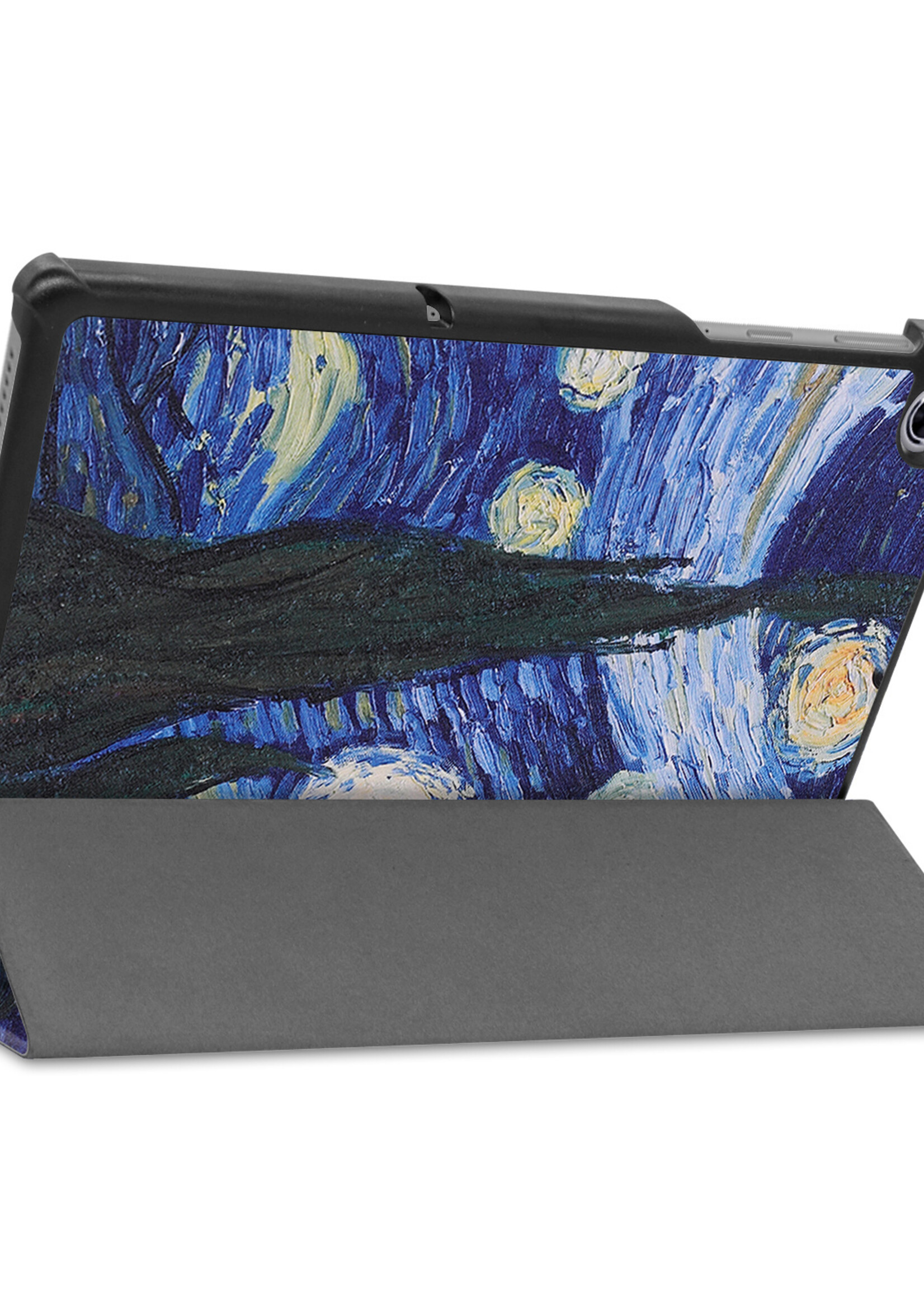 LUQ Hoes Geschikt voor Lenovo Tab M10 FHD Plus 2nd Gen Hoes Luxe Hoesje Book Case - Hoesje Geschikt voor Lenovo Tab M10 FHD Plus (2e Gen) Hoes Cover - Sterrenhemel