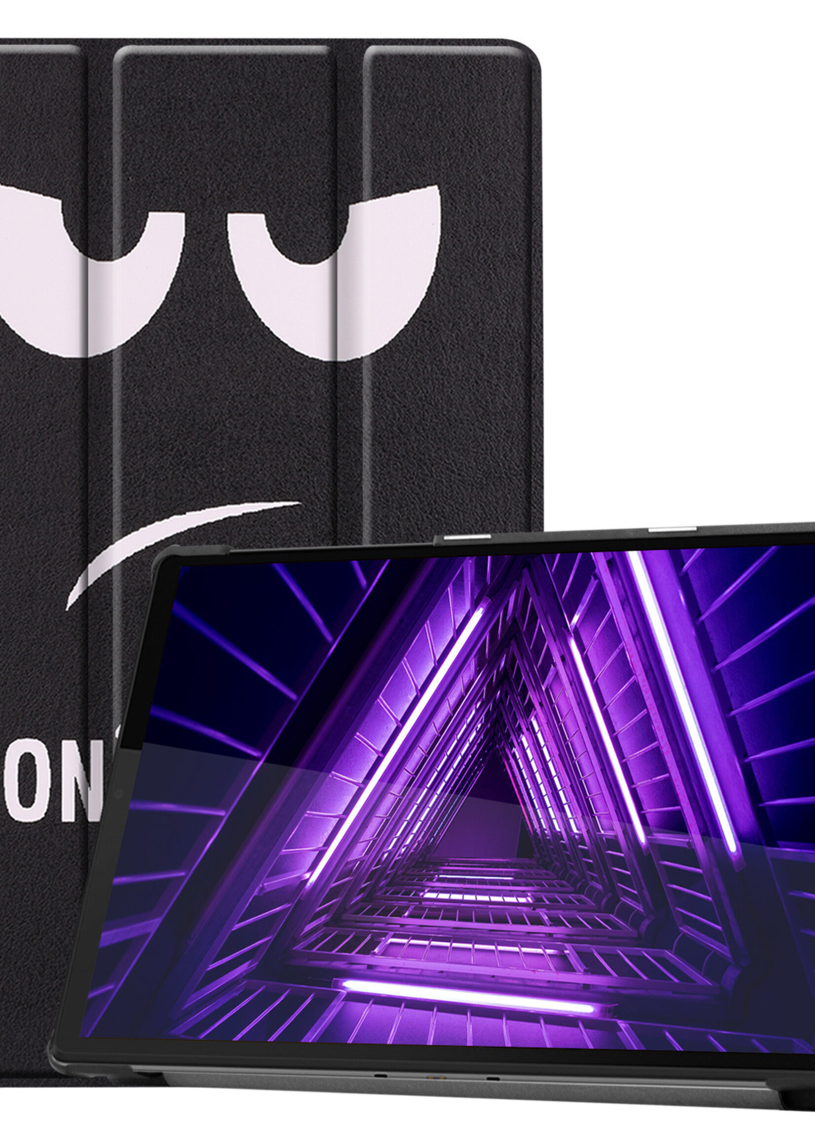 LUQ Hoes Geschikt voor Lenovo Tab M10 FHD Plus 2nd Gen Hoes Luxe Hoesje Book Case - Hoesje Geschikt voor Lenovo Tab M10 FHD Plus (2e Gen) Hoes Cover - Don't Touch Me