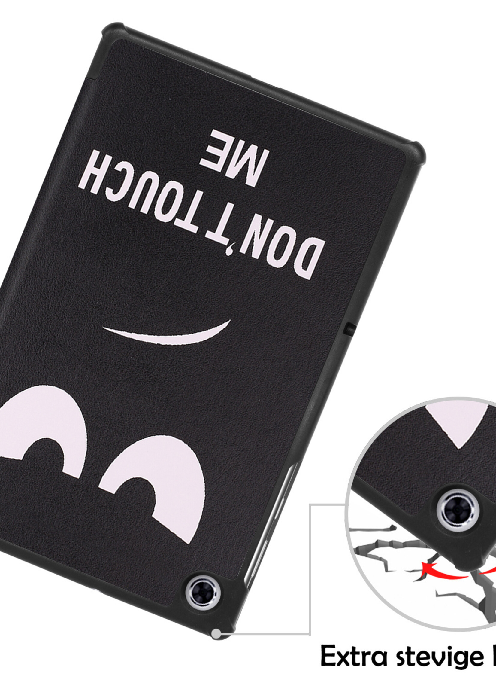 LUQ Hoes Geschikt voor Lenovo Tab M10 FHD Plus 2nd Gen Hoes Luxe Hoesje Book Case - Hoesje Geschikt voor Lenovo Tab M10 FHD Plus (2e Gen) Hoes Cover - Don't Touch Me