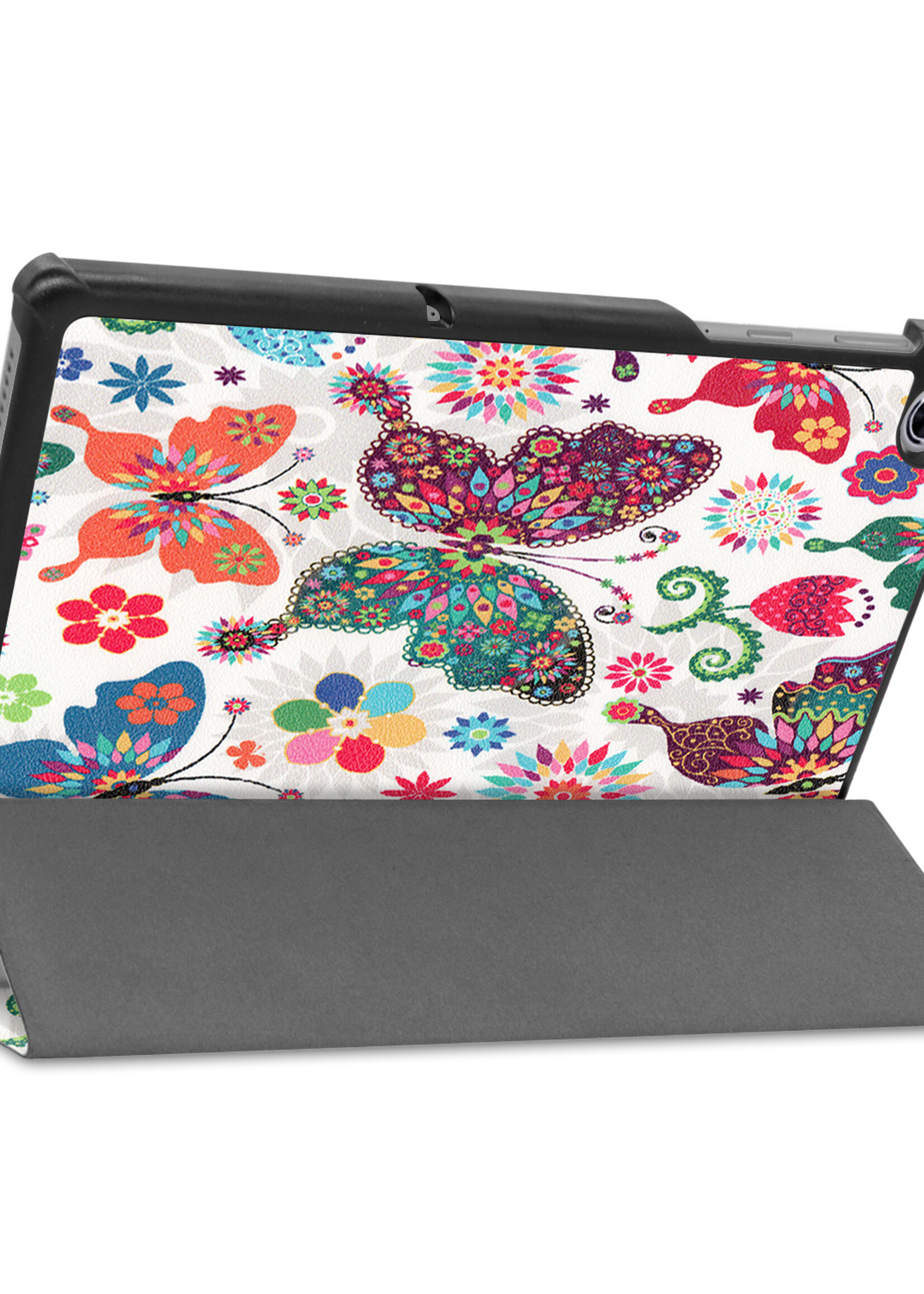 LUQ Hoes Geschikt voor Lenovo Tab M10 FHD Plus 2nd Gen Hoes Luxe Hoesje Book Case - Hoesje Geschikt voor Lenovo Tab M10 FHD Plus (2e Gen) Hoes Cover - Vlinders